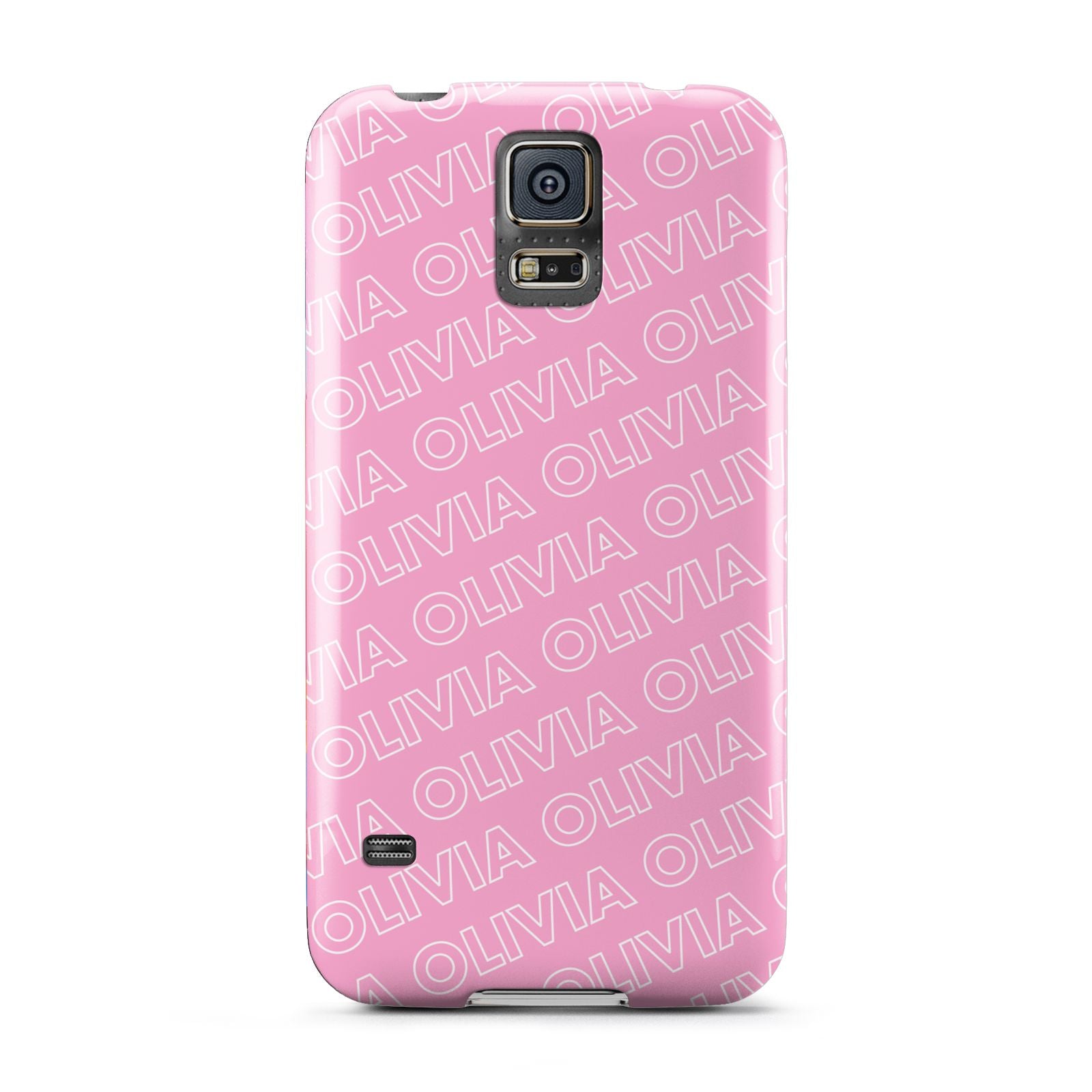 Personalised Pink Diagonal Name Samsung Galaxy S5 Case