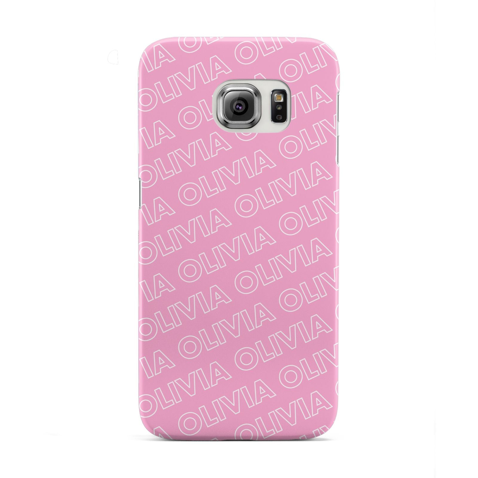 Personalised Pink Diagonal Name Samsung Galaxy S6 Edge Case