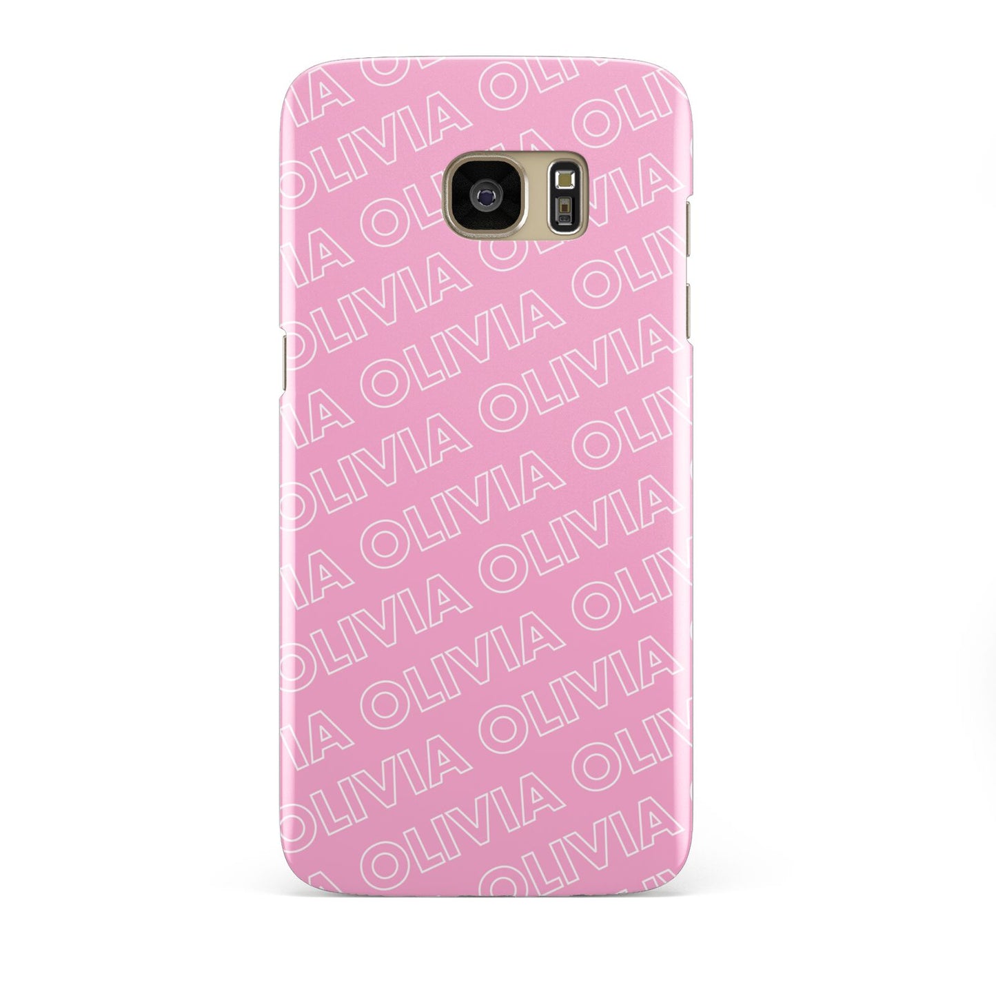 Personalised Pink Diagonal Name Samsung Galaxy S7 Edge Case