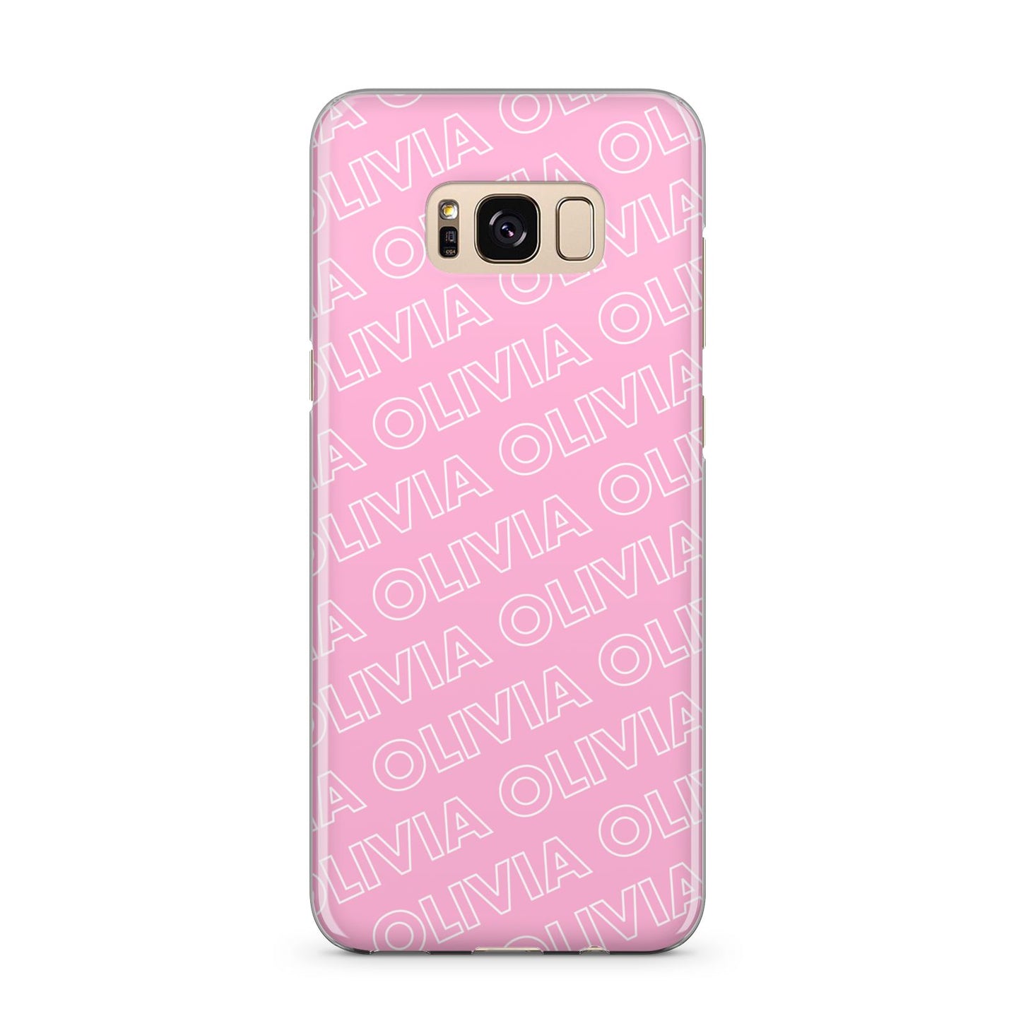 Personalised Pink Diagonal Name Samsung Galaxy S8 Plus Case