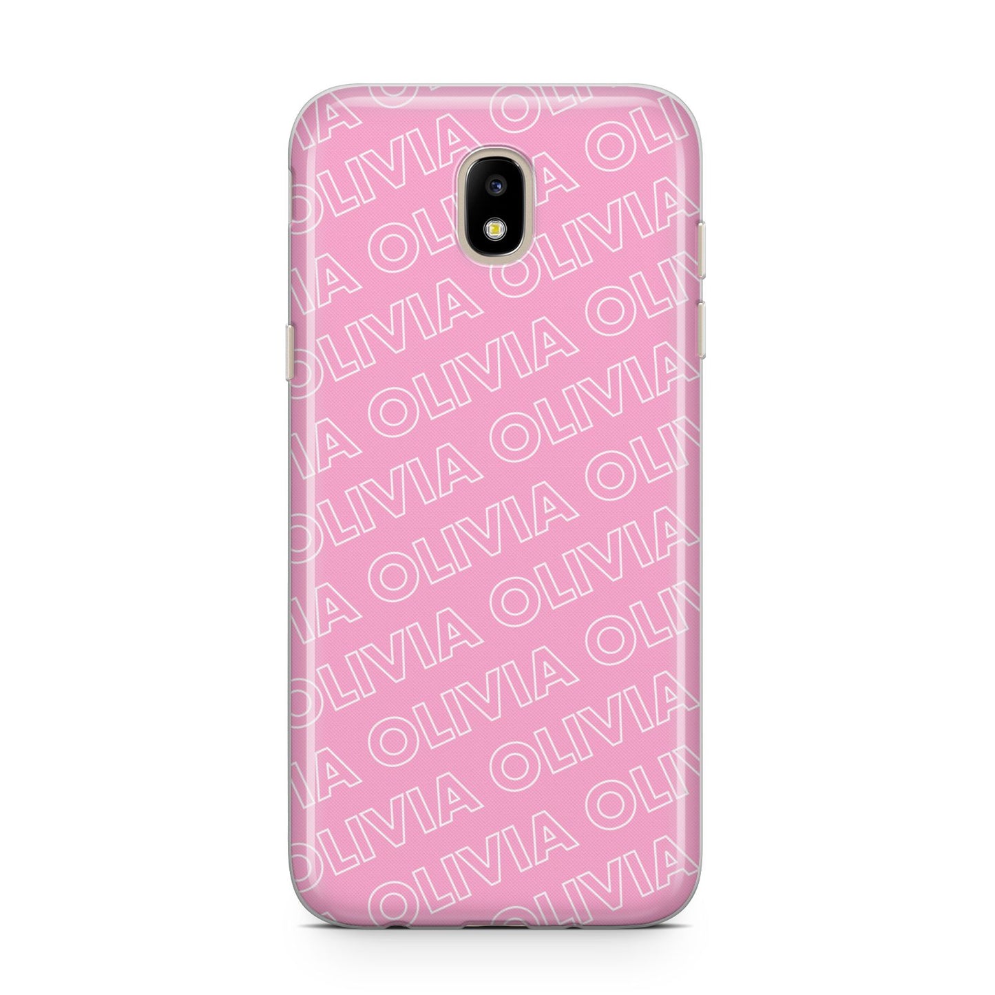 Personalised Pink Diagonal Name Samsung J5 2017 Case