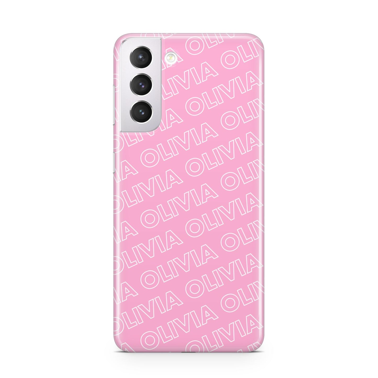 Personalised Pink Diagonal Name Samsung S21 Case