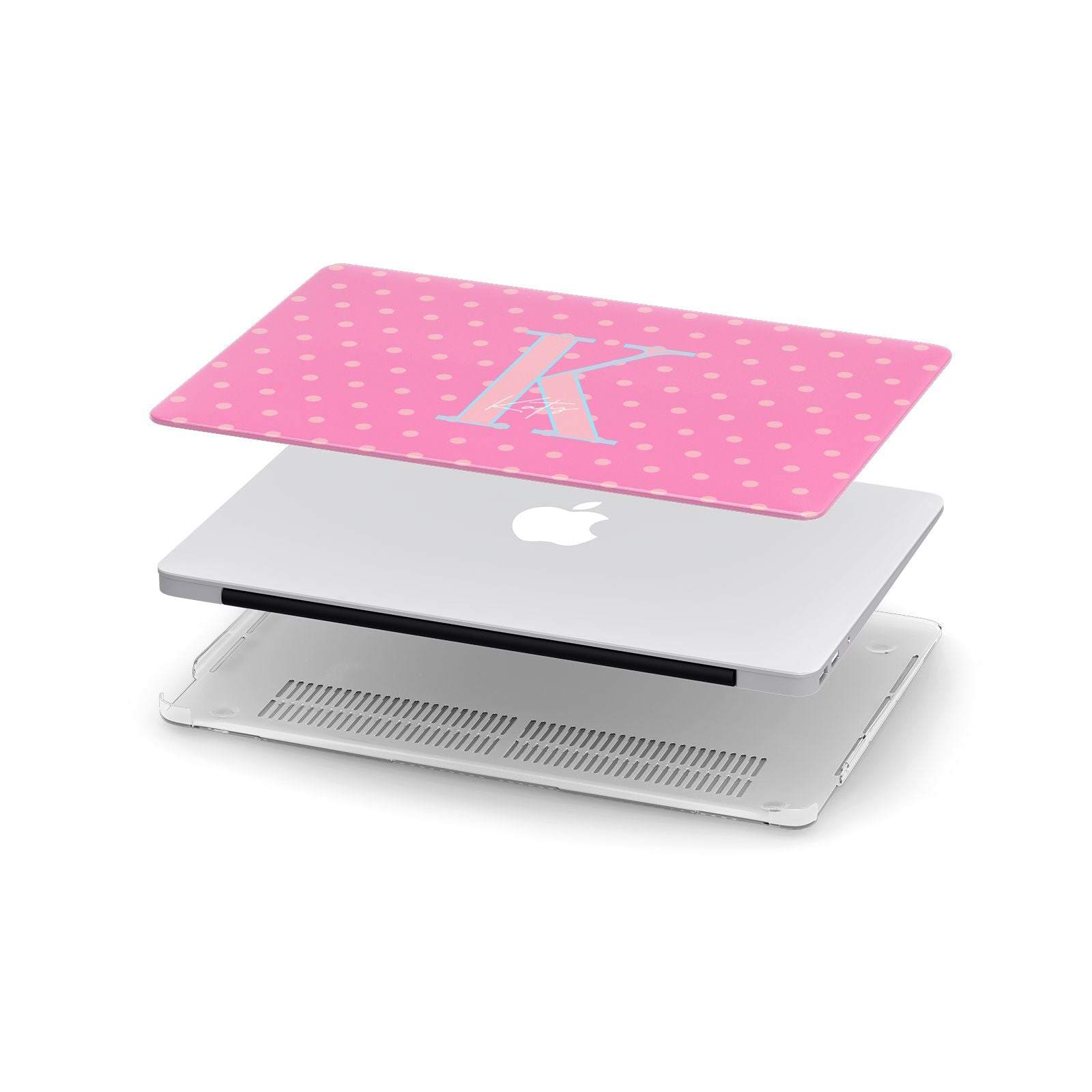 Personalised Pink Dots Apple MacBook Case in Detail