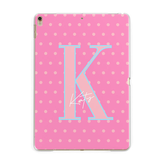 Personalised Pink Dots Apple iPad Gold Case