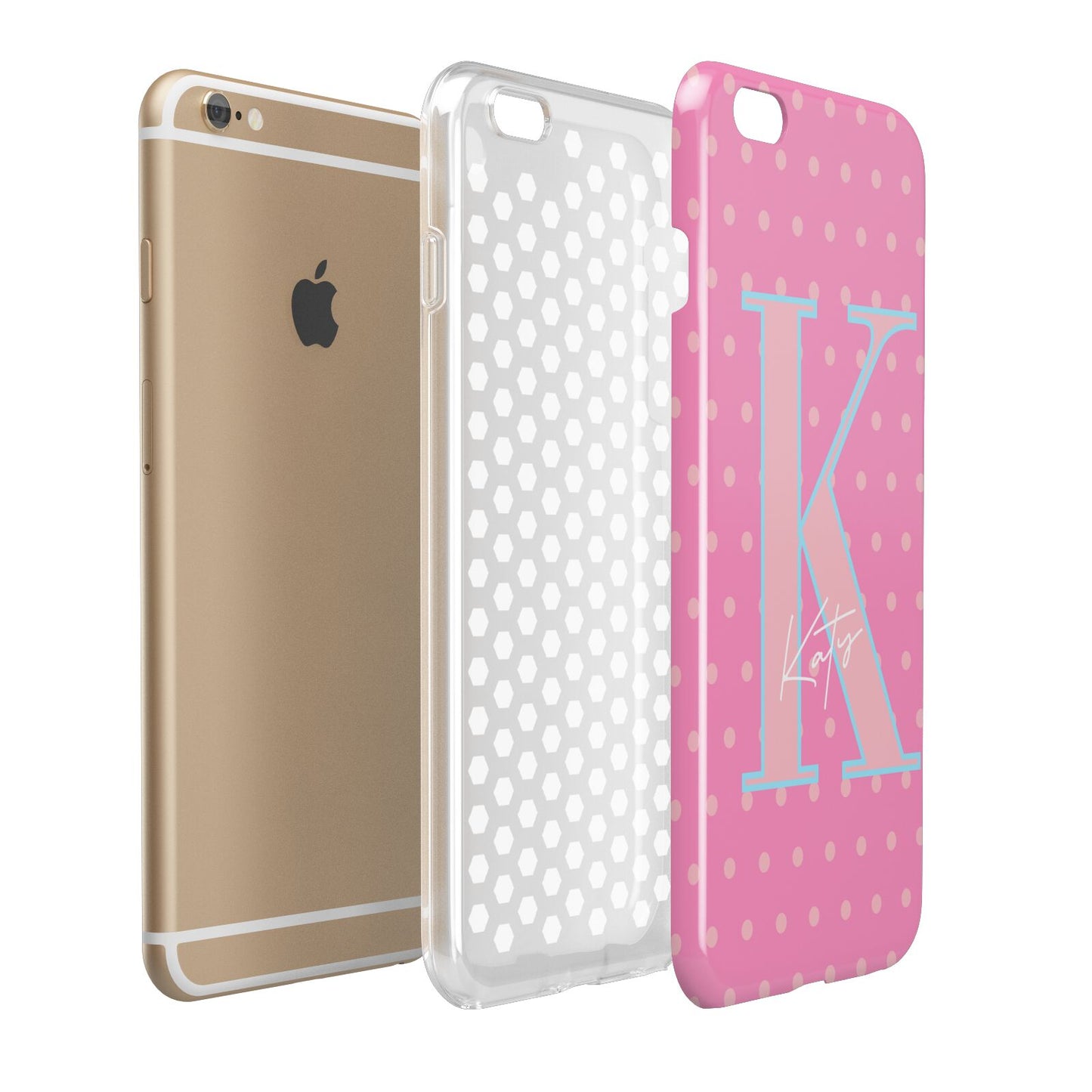 Personalised Pink Dots Apple iPhone 6 Plus 3D Tough Case Expand Detail Image