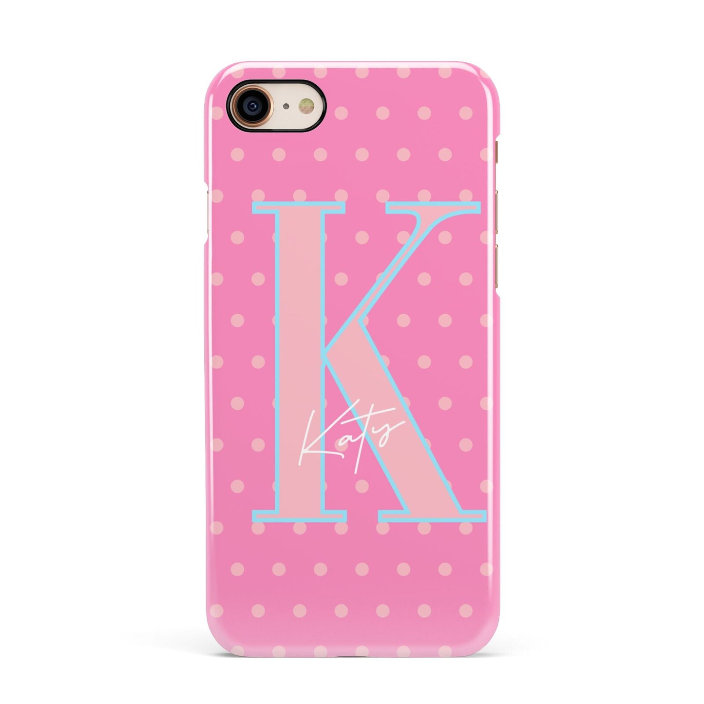 Personalised Pink Dots Apple iPhone 7 8 3D Snap Case