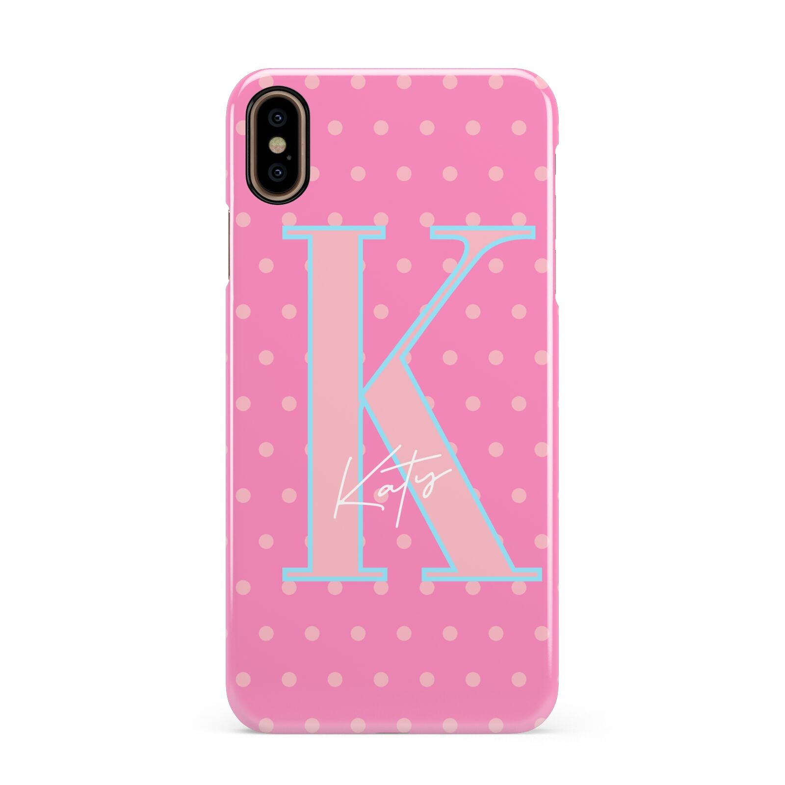 Personalised Pink Dots Apple iPhone Xs Max 3D Snap Case