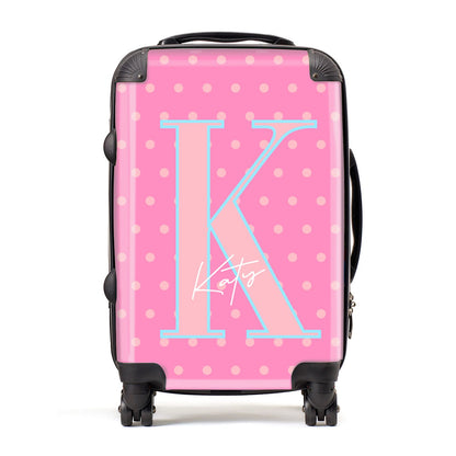 Personalised Pink Dots Suitcase