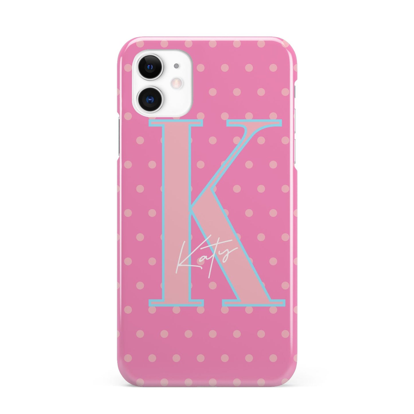 Personalised Pink Dots iPhone 11 3D Snap Case