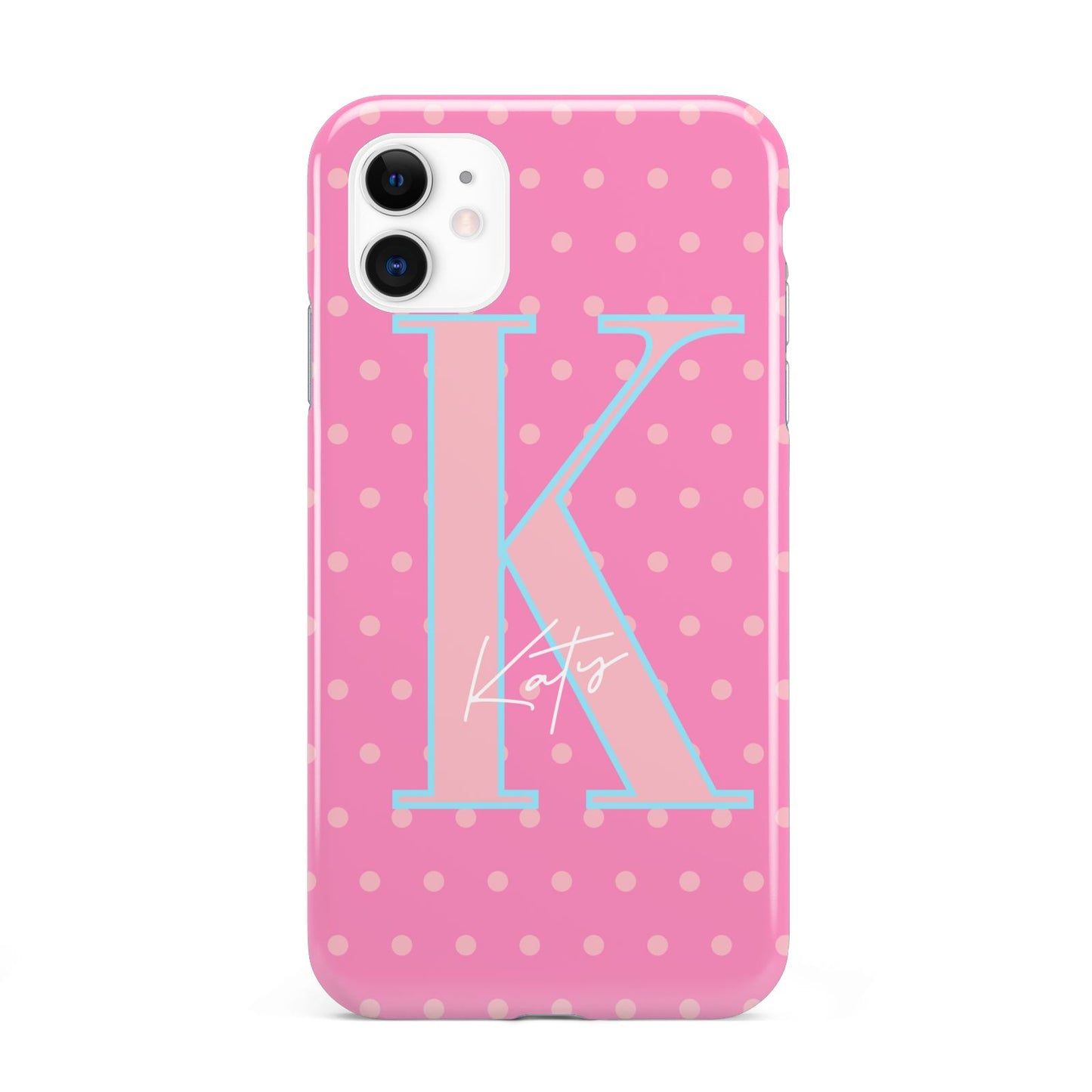 Personalised Pink Dots iPhone 11 3D Tough Case