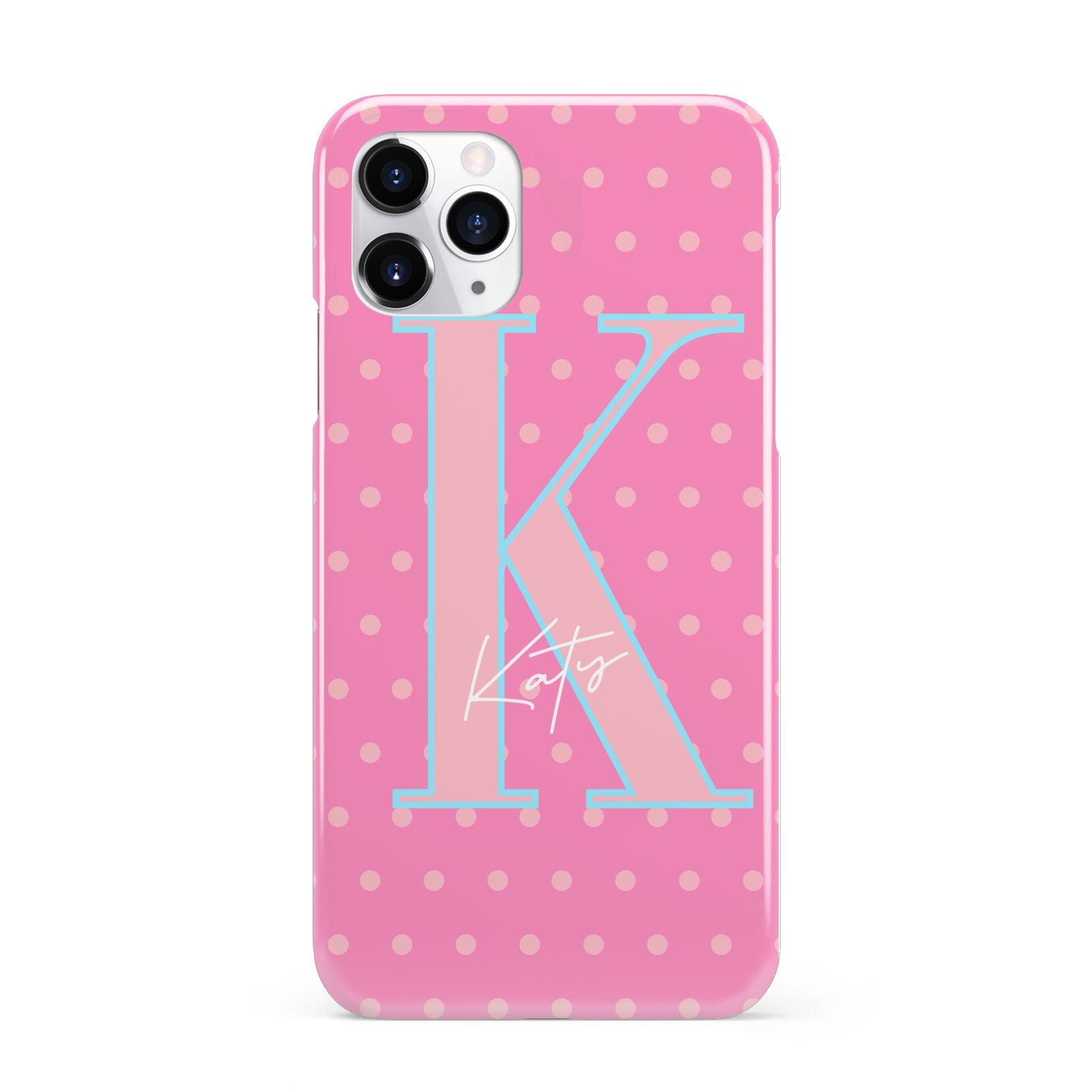 Personalised Pink Dots iPhone 11 Pro 3D Snap Case