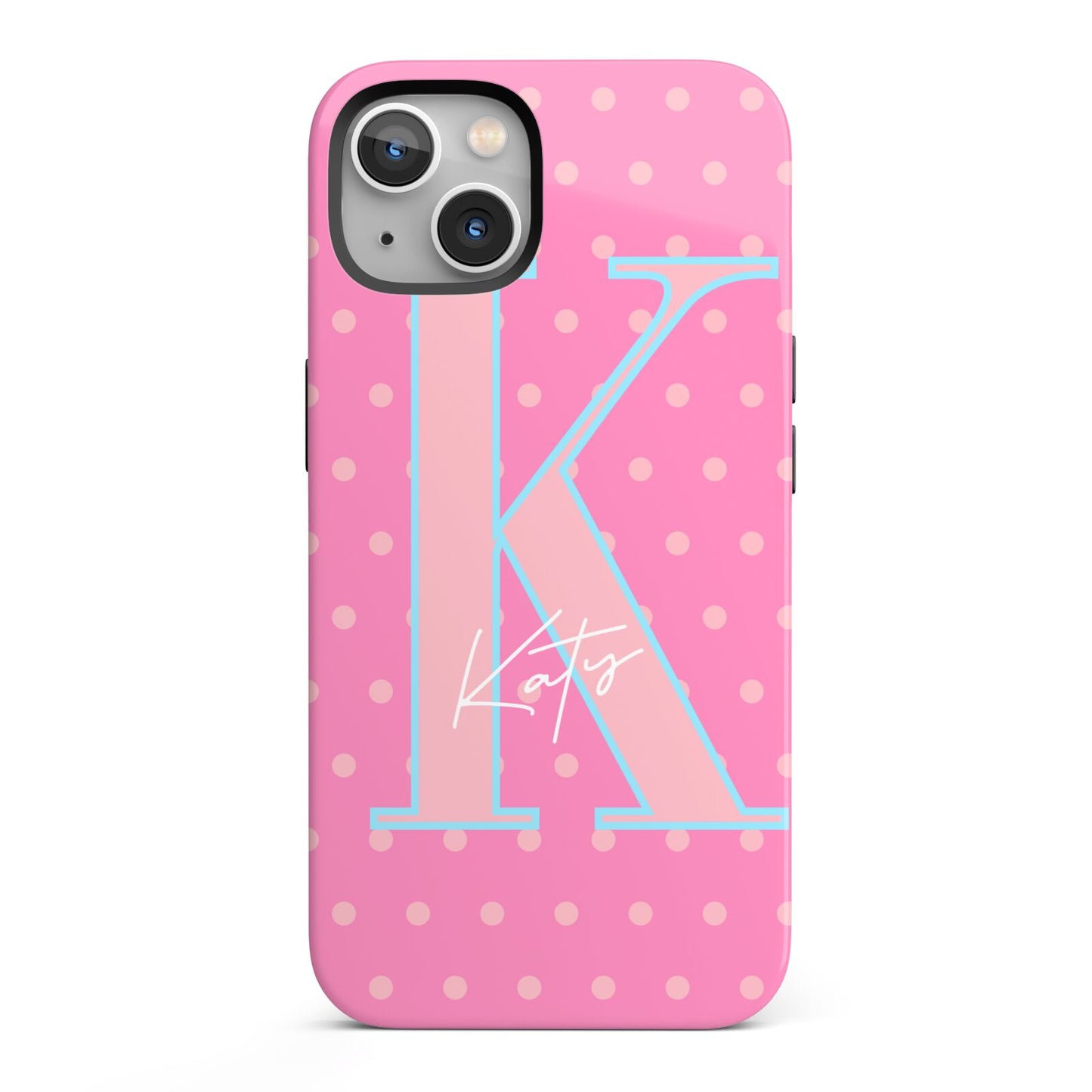 Personalised Pink Dots iPhone 13 Full Wrap 3D Tough Case