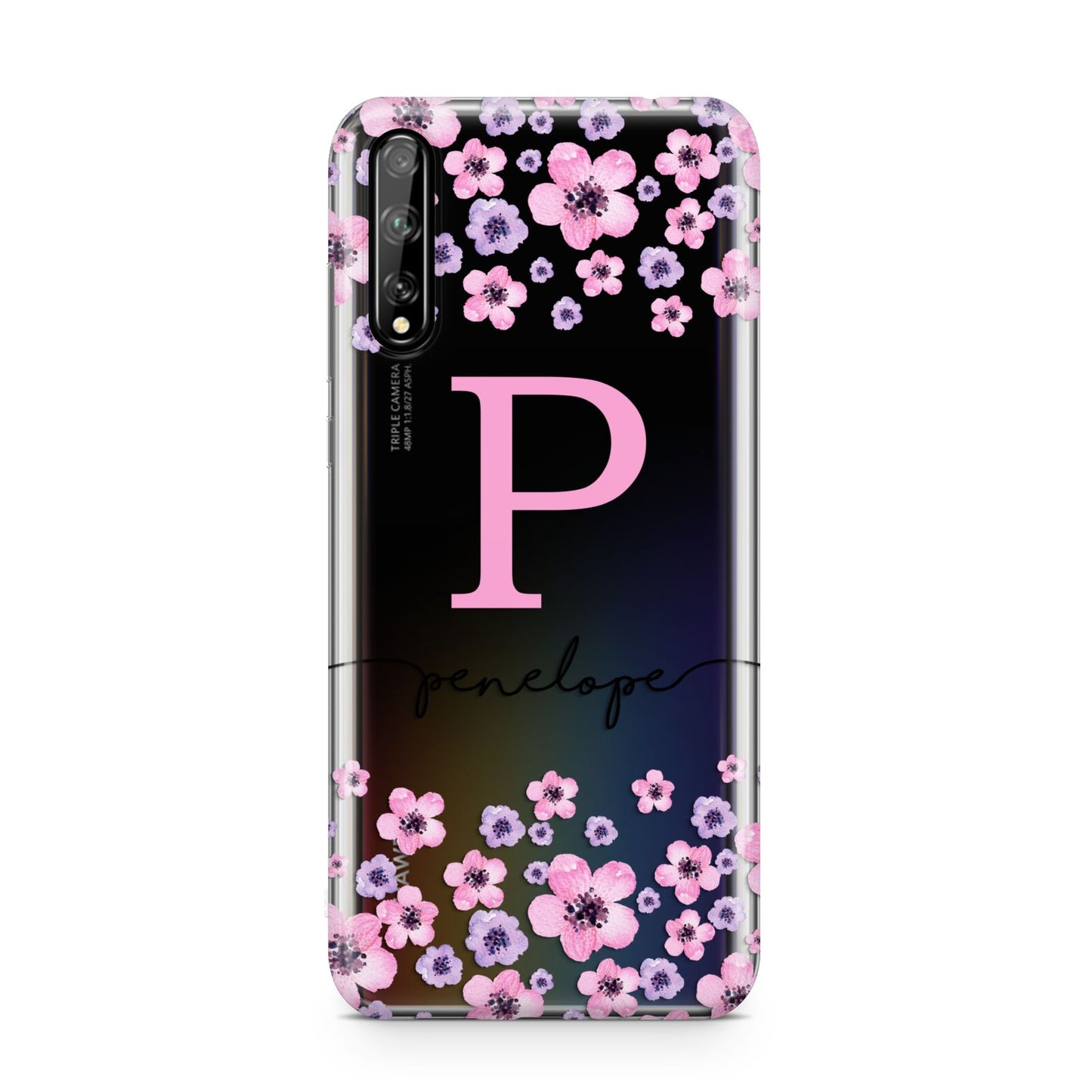 Personalised Pink Floral Huawei Enjoy 10s Phone Case