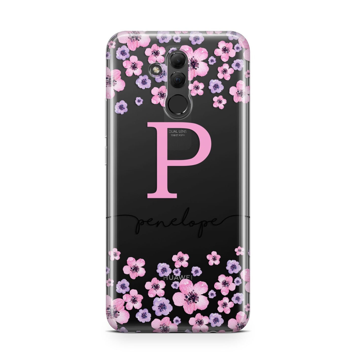 Personalised Pink Floral Huawei Mate 20 Lite