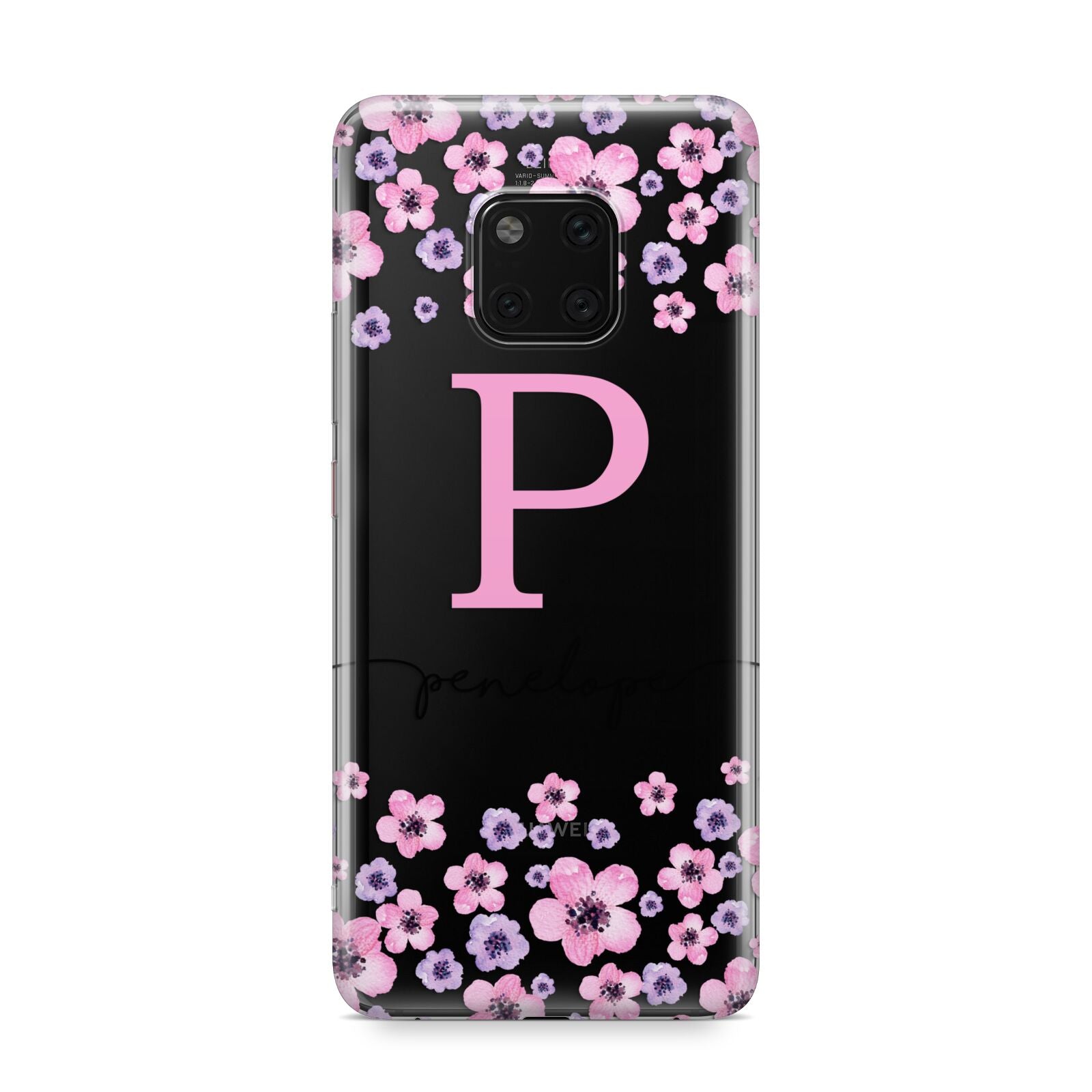 Personalised Pink Floral Huawei Mate 20 Pro Phone Case