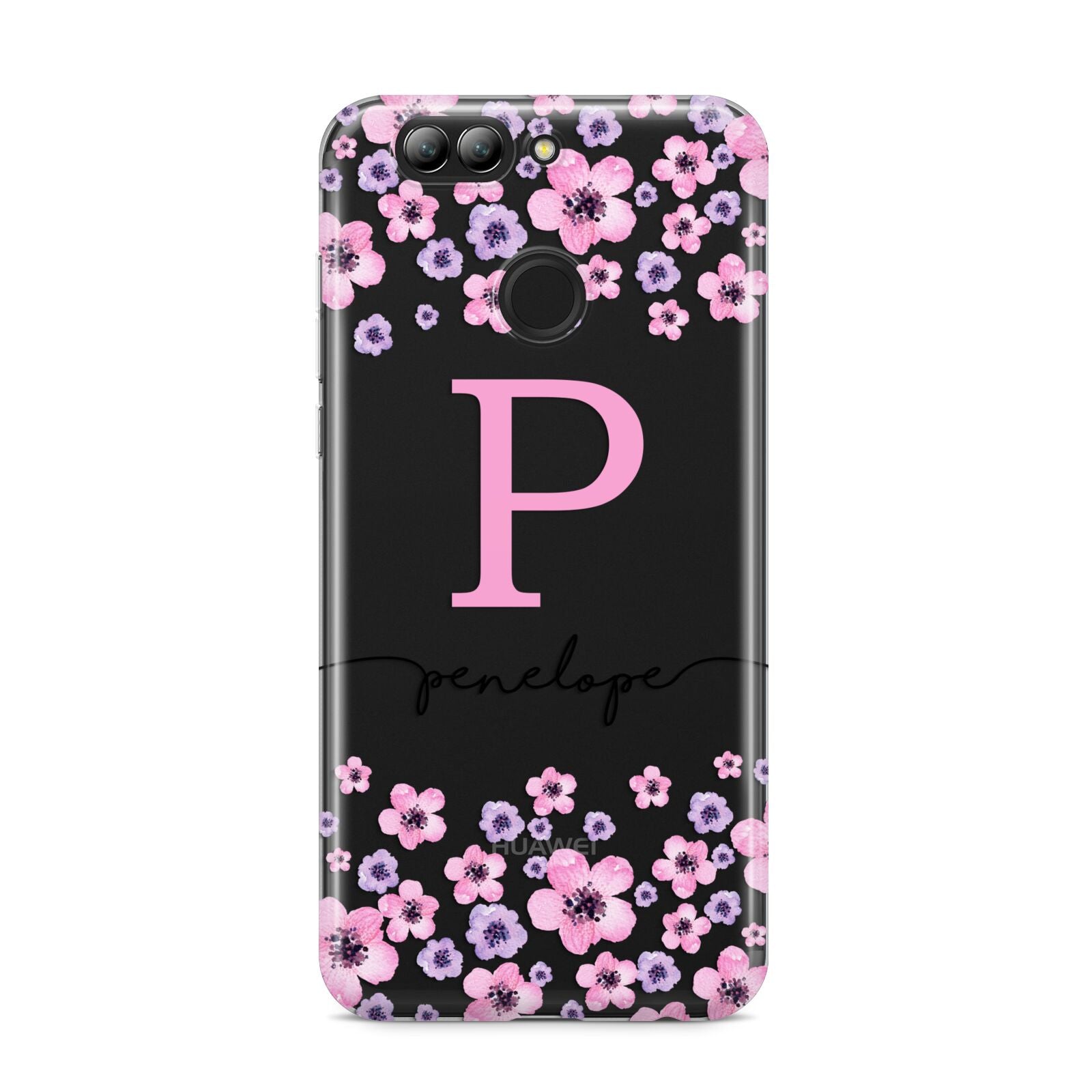 Personalised Pink Floral Huawei Nova 2s Phone Case