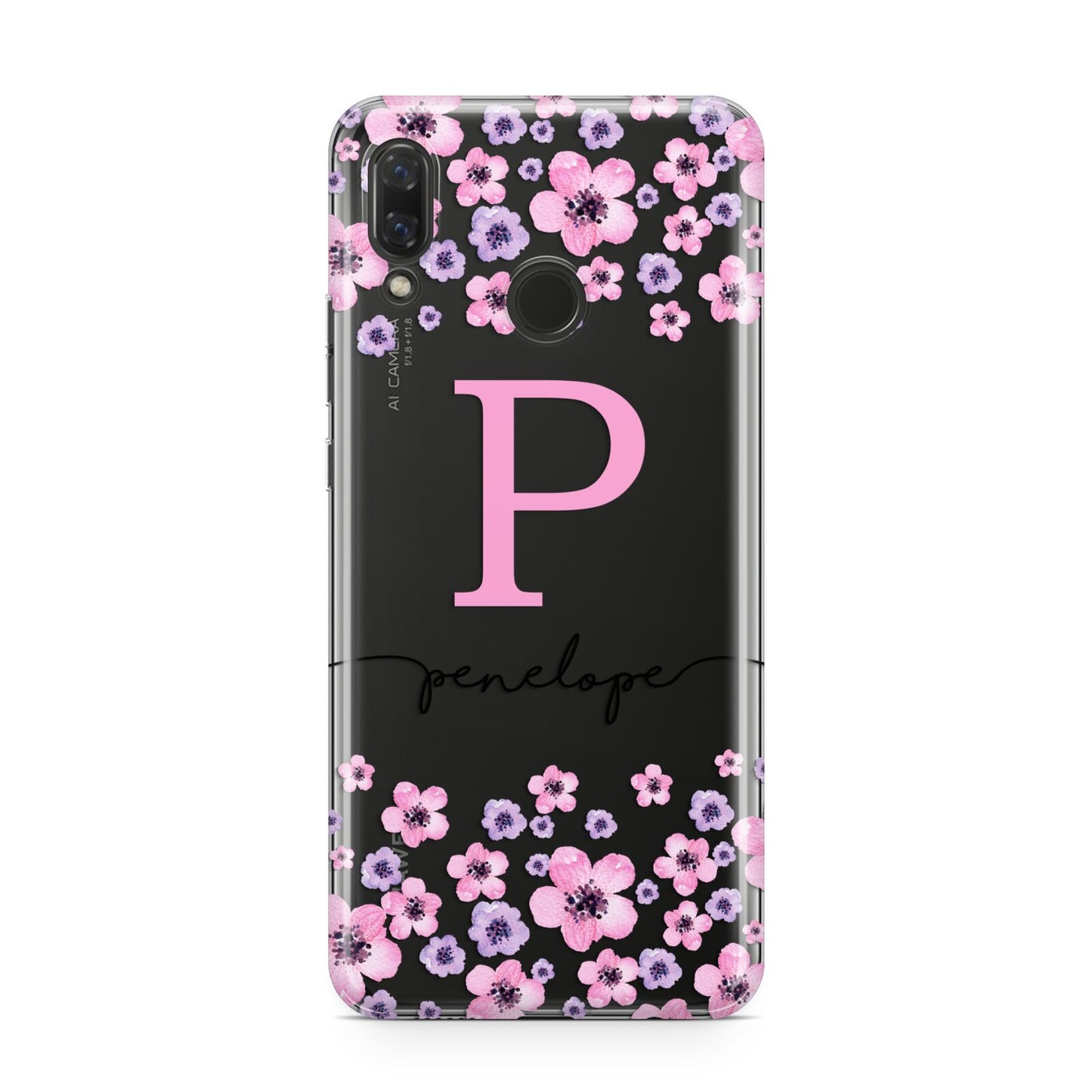 Personalised Pink Floral Huawei Nova 3 Phone Case