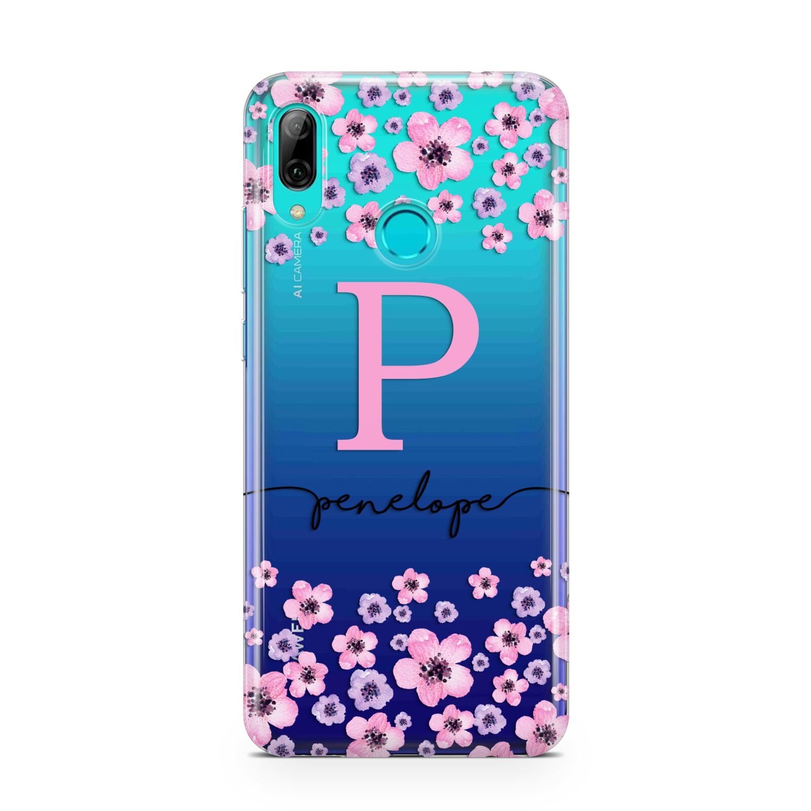 Personalised Pink Floral Huawei P Smart 2019 Case