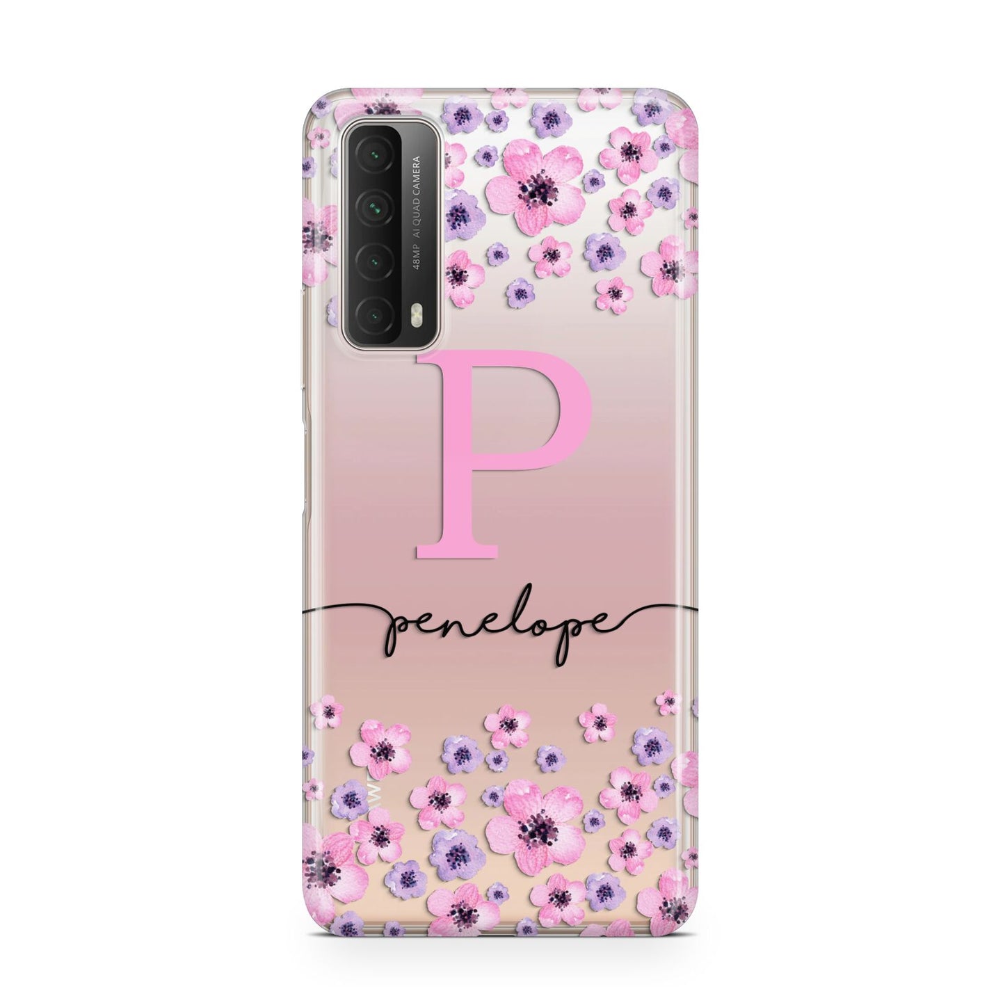 Personalised Pink Floral Huawei P Smart 2021