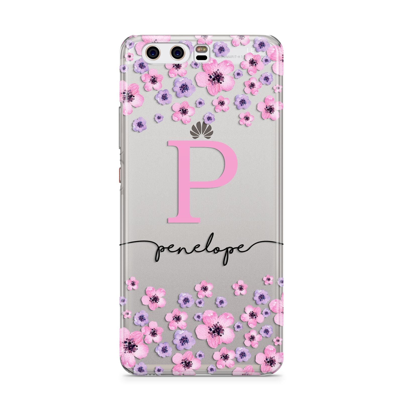 Personalised Pink Floral Huawei P10 Phone Case