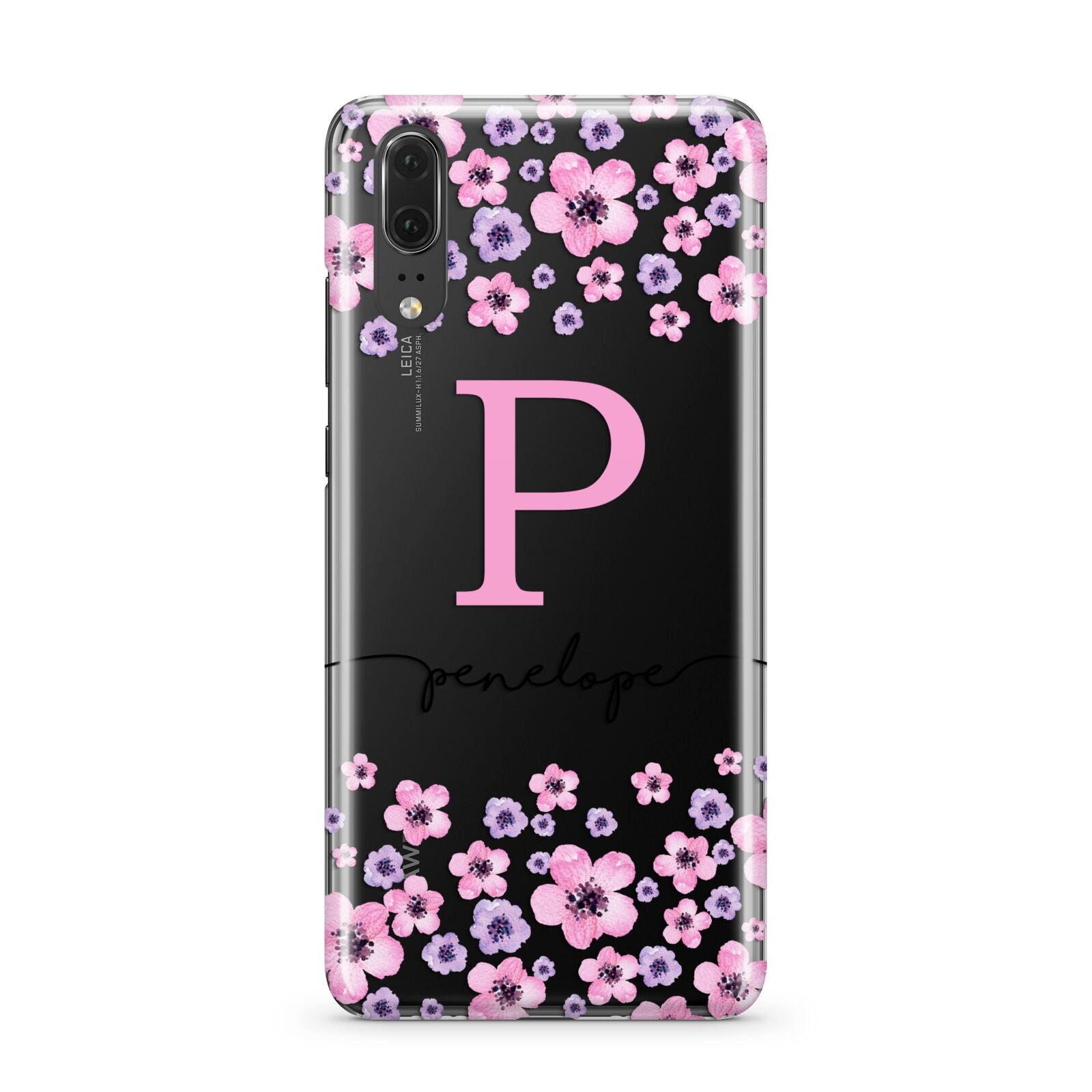 Personalised Pink Floral Huawei P20 Phone Case