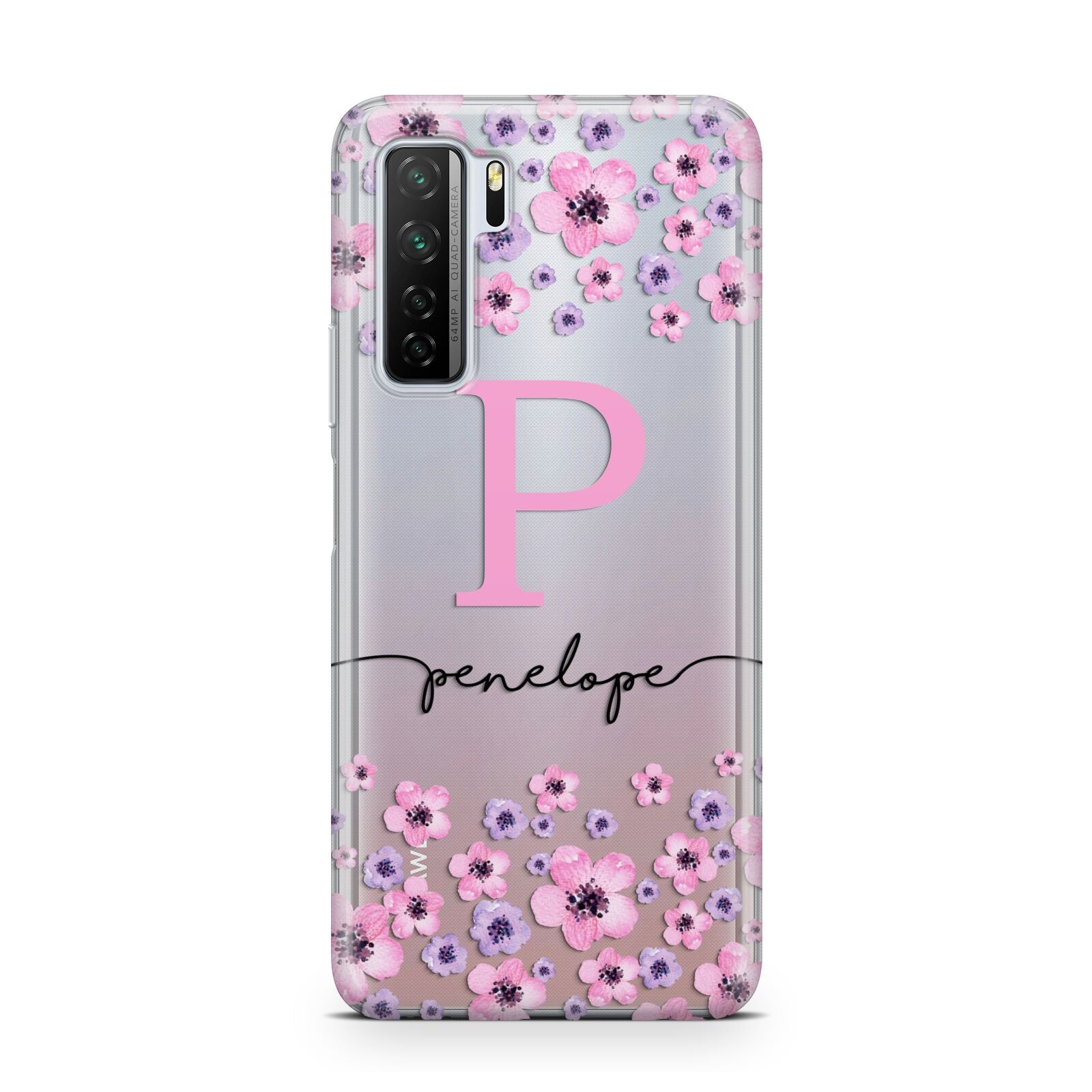 Personalised Pink Floral Huawei P40 Lite 5G Phone Case