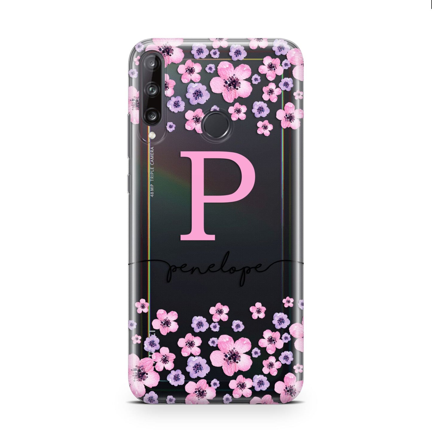 Personalised Pink Floral Huawei P40 Lite E Phone Case