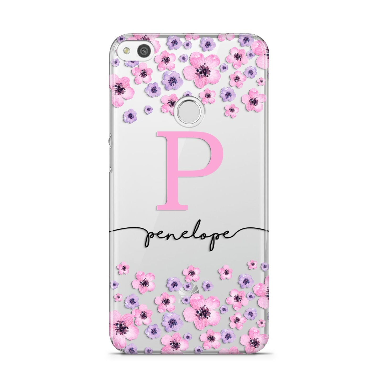 Personalised Pink Floral Huawei P8 Lite Case