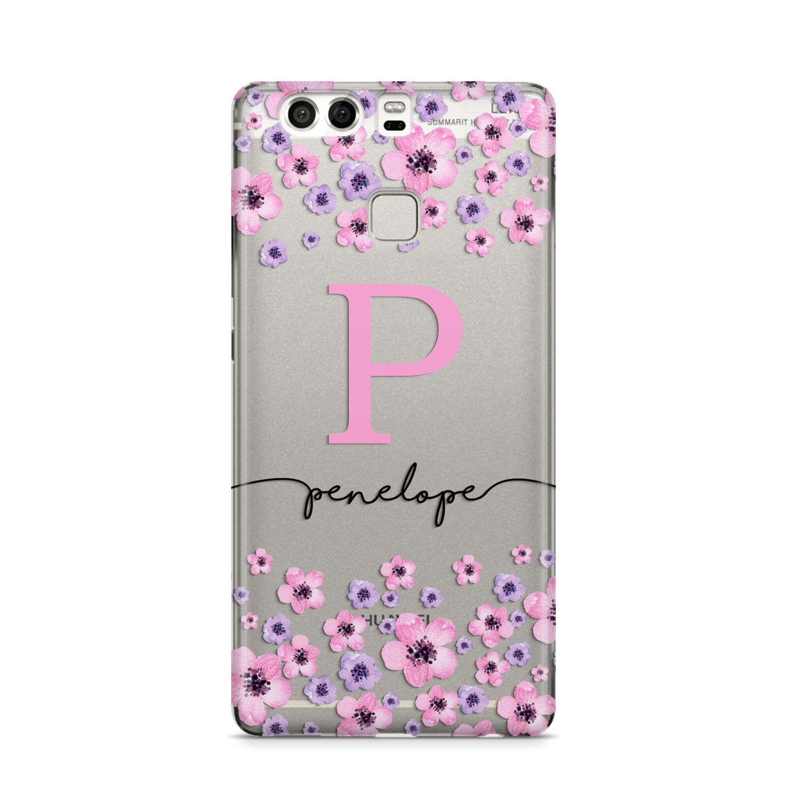 Personalised Pink Floral Huawei P9 Case