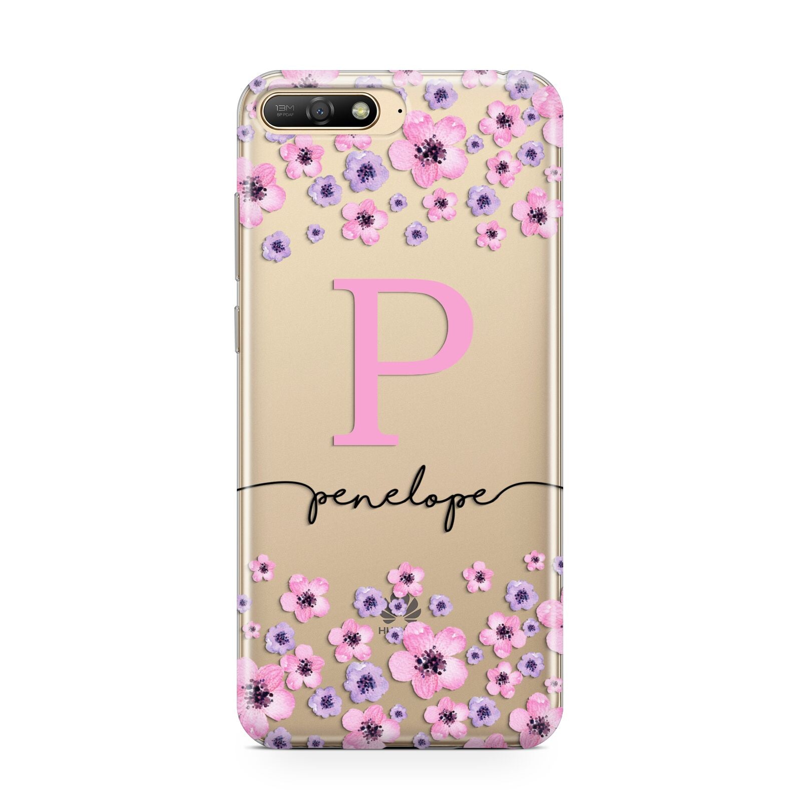 Personalised Pink Floral Huawei Y6 2018