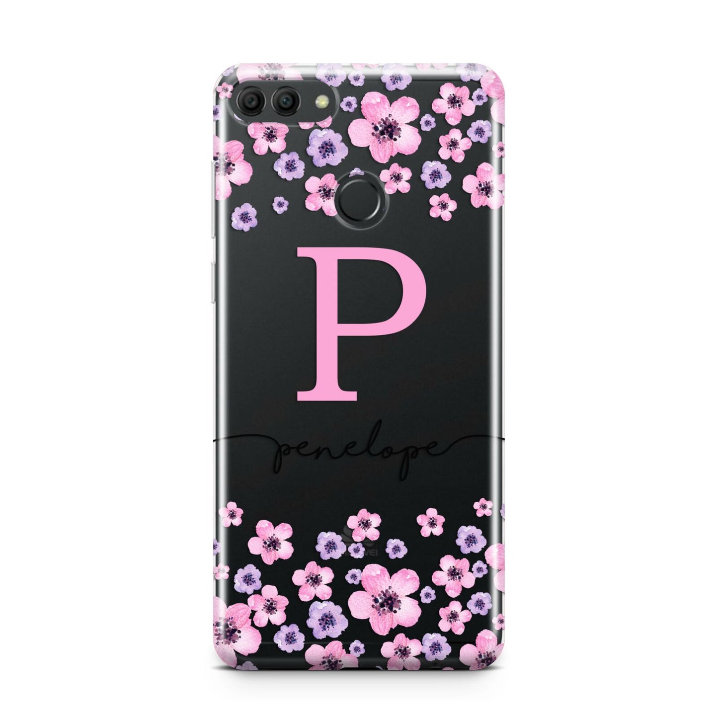 Personalised Pink Floral Huawei Y9 2018