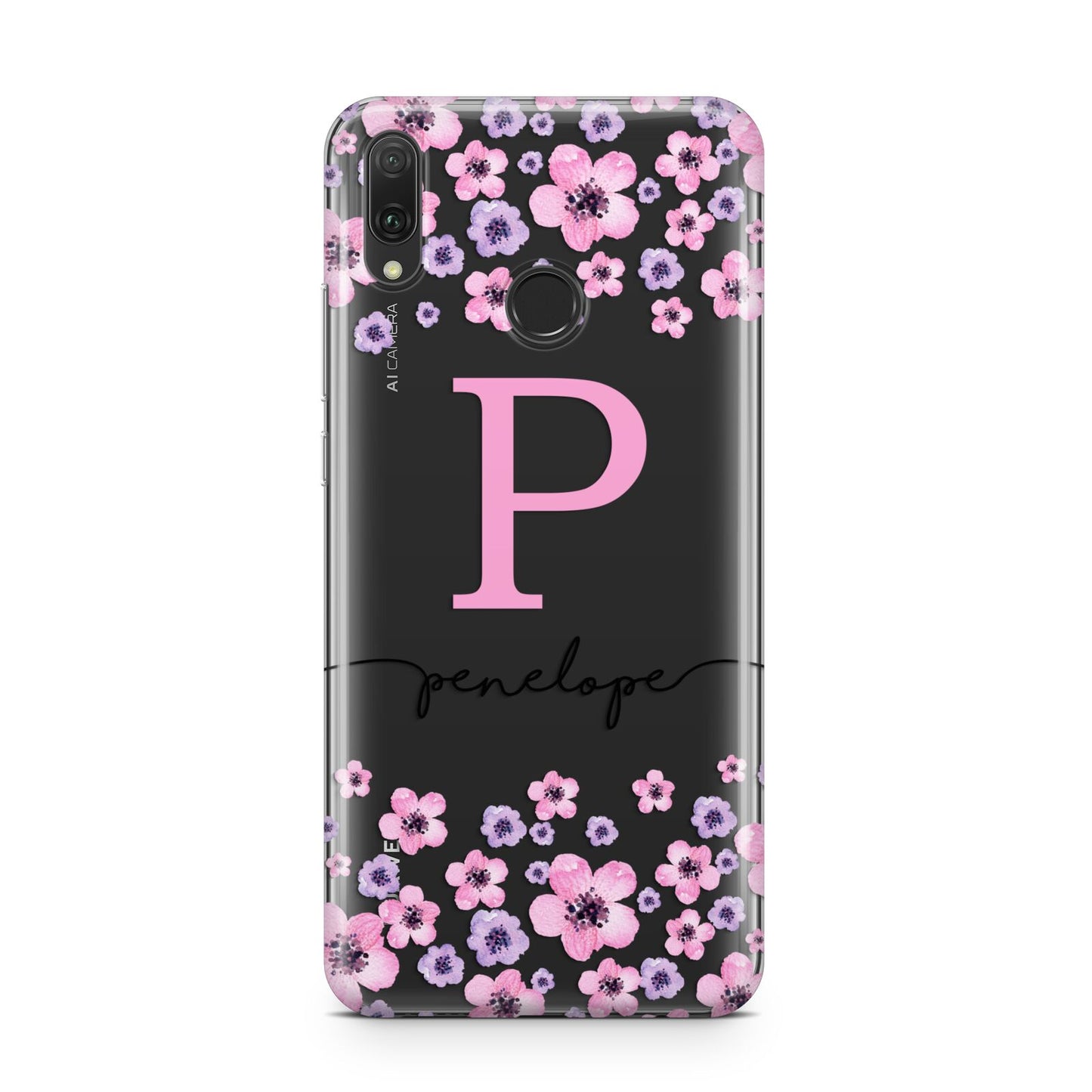 Personalised Pink Floral Huawei Y9 2019