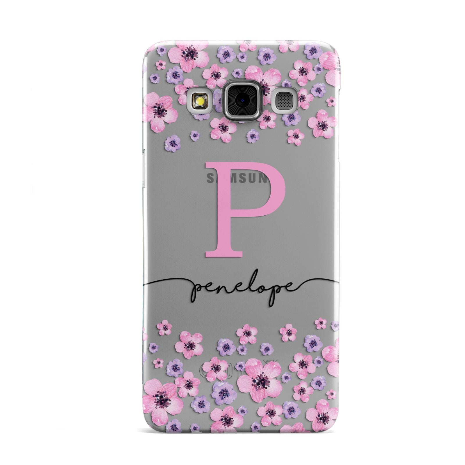 Personalised Pink Floral Samsung Galaxy A3 Case