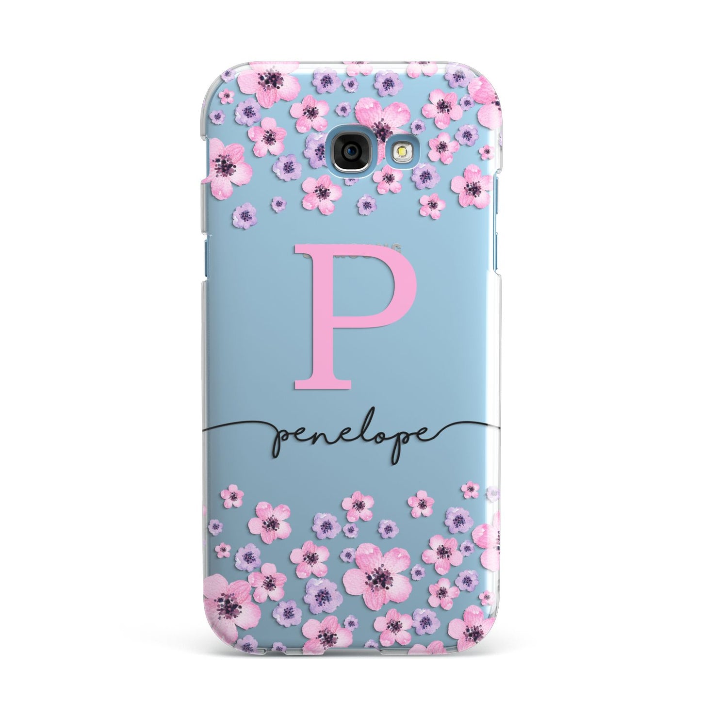 Personalised Pink Floral Samsung Galaxy A7 2017 Case