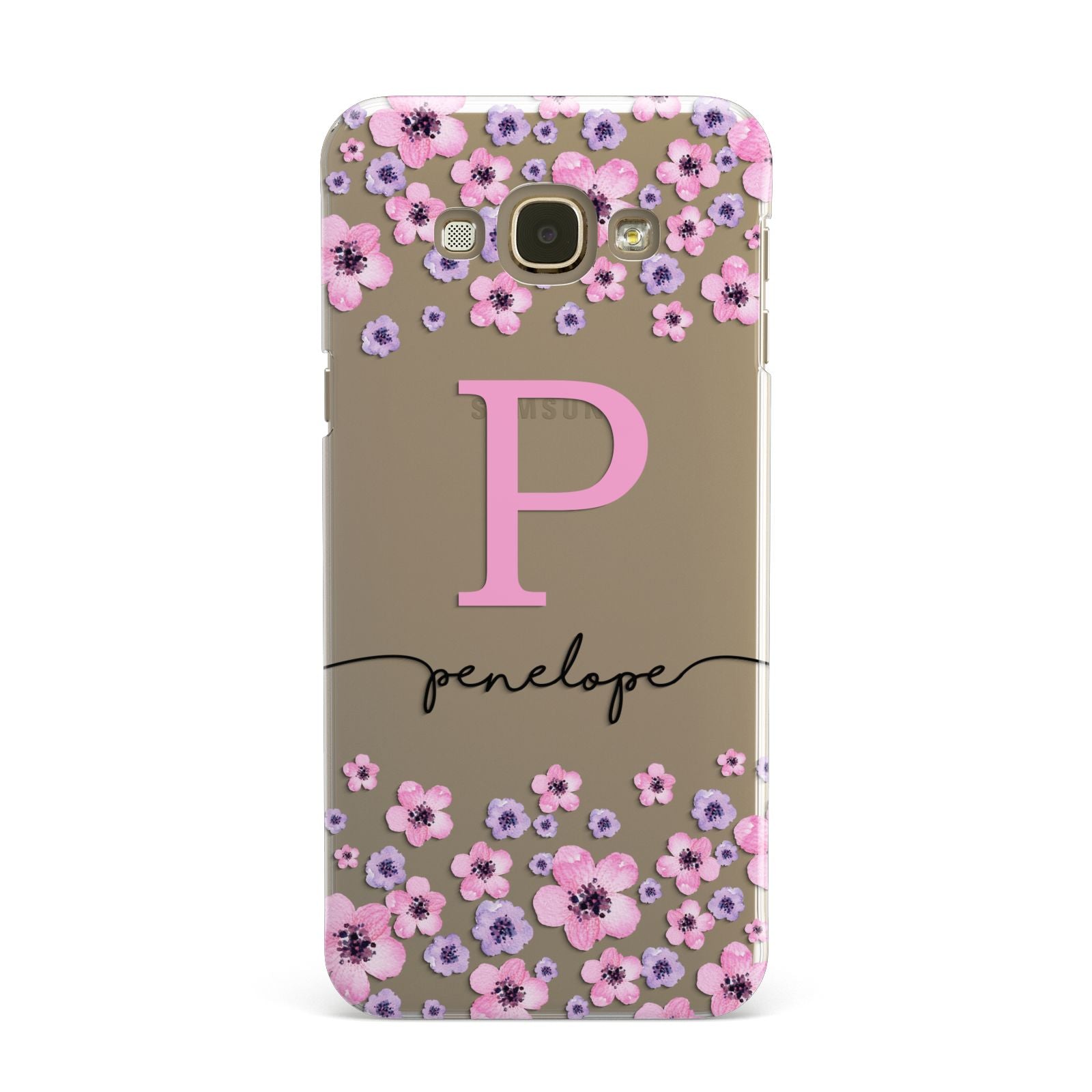 Personalised Pink Floral Samsung Galaxy A8 Case