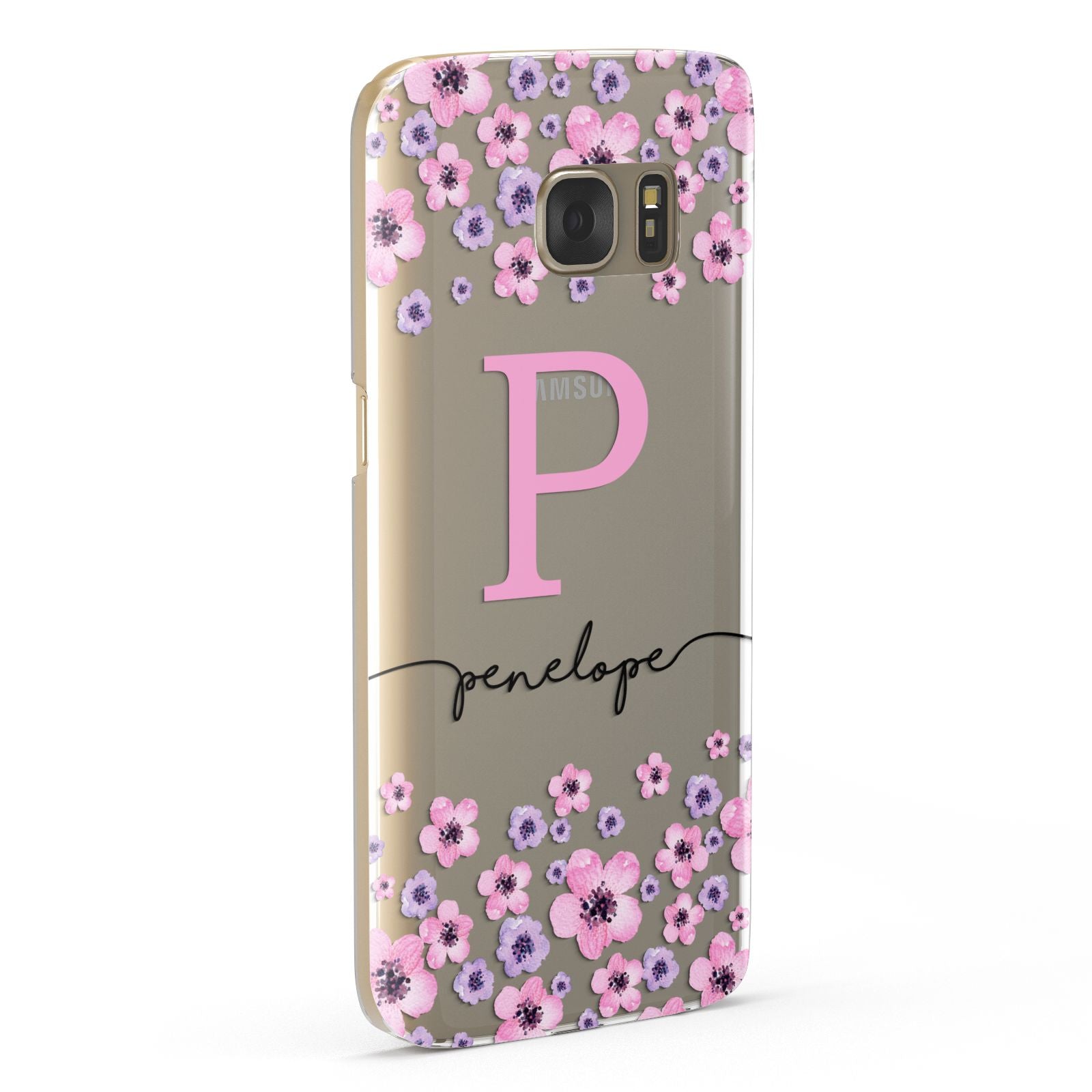 Personalised Pink Floral Samsung Galaxy Case Fourty Five Degrees