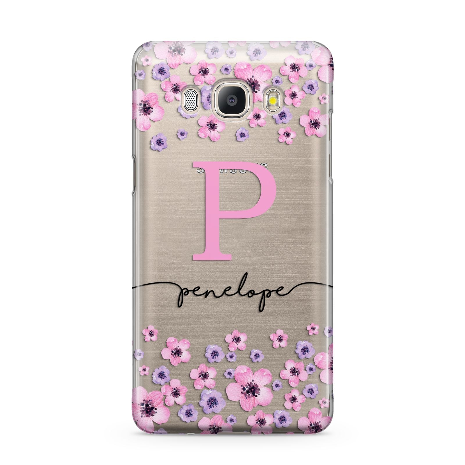 Personalised Pink Floral Samsung Galaxy J5 2016 Case