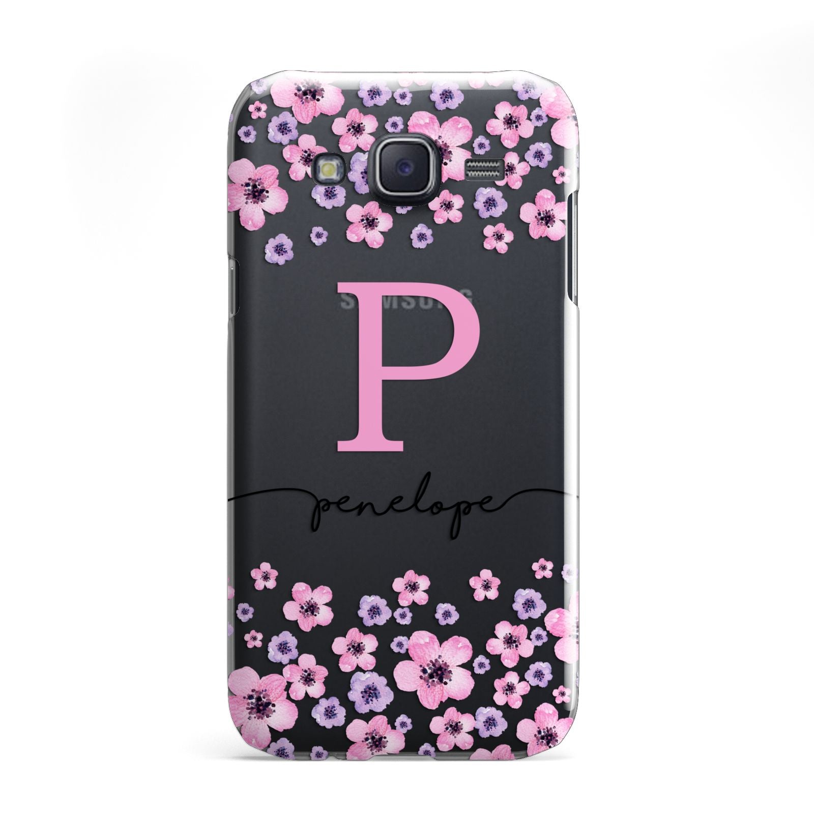 Personalised Pink Floral Samsung Galaxy J5 Case