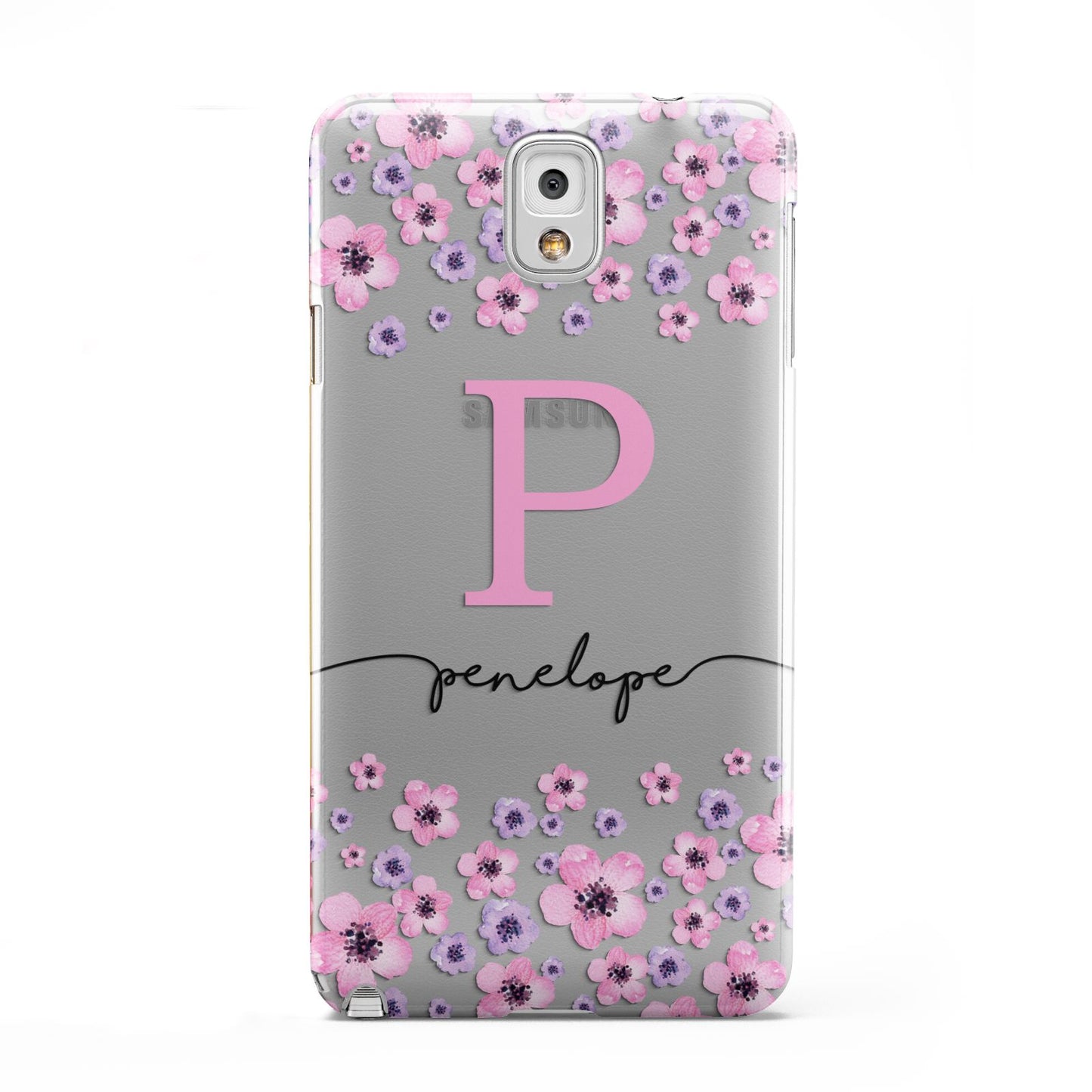 Personalised Pink Floral Samsung Galaxy Note 3 Case