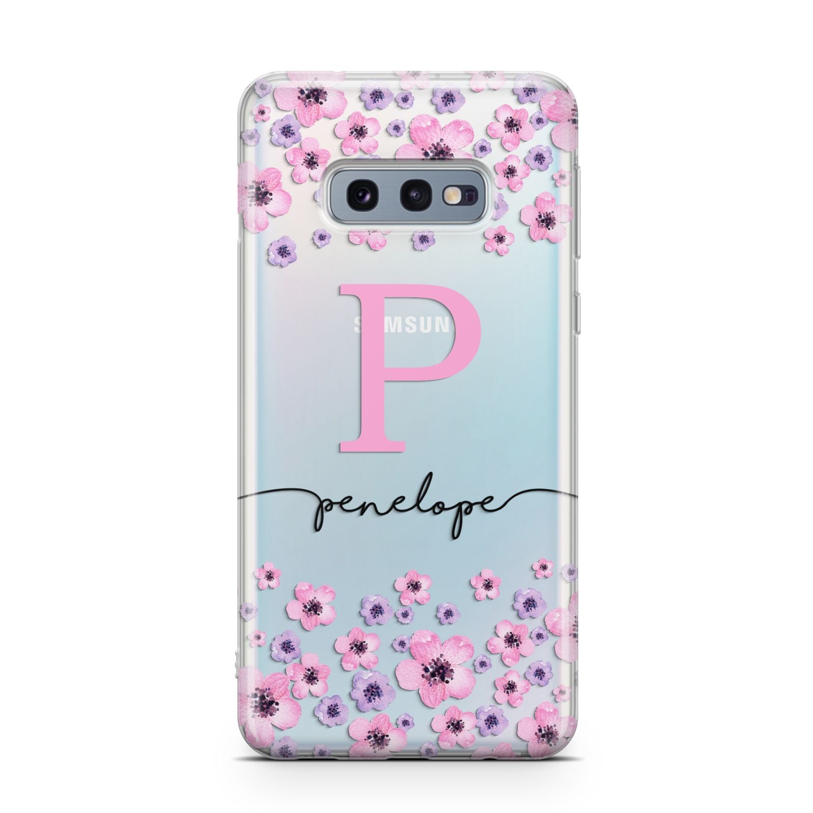 Personalised Pink Floral Samsung Galaxy S10E Case