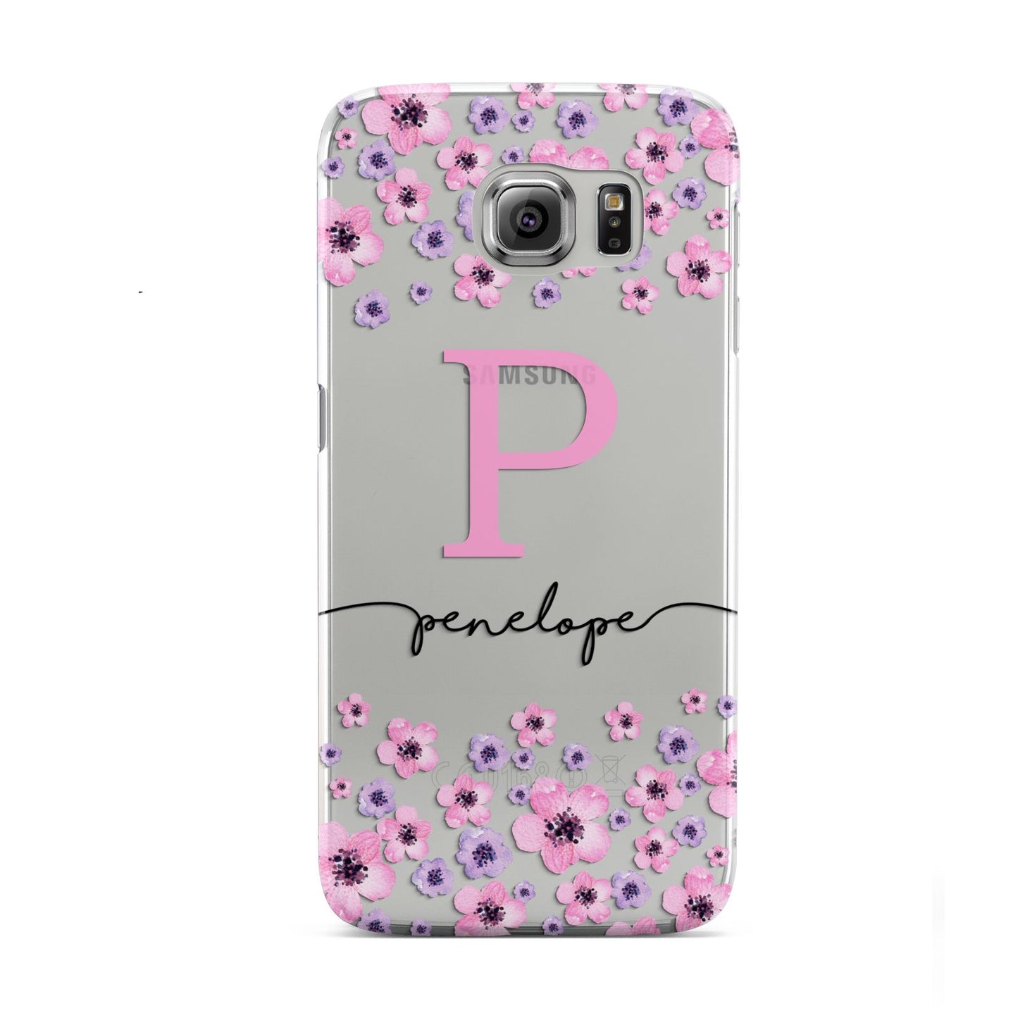 Personalised Pink Floral Samsung Galaxy S6 Case