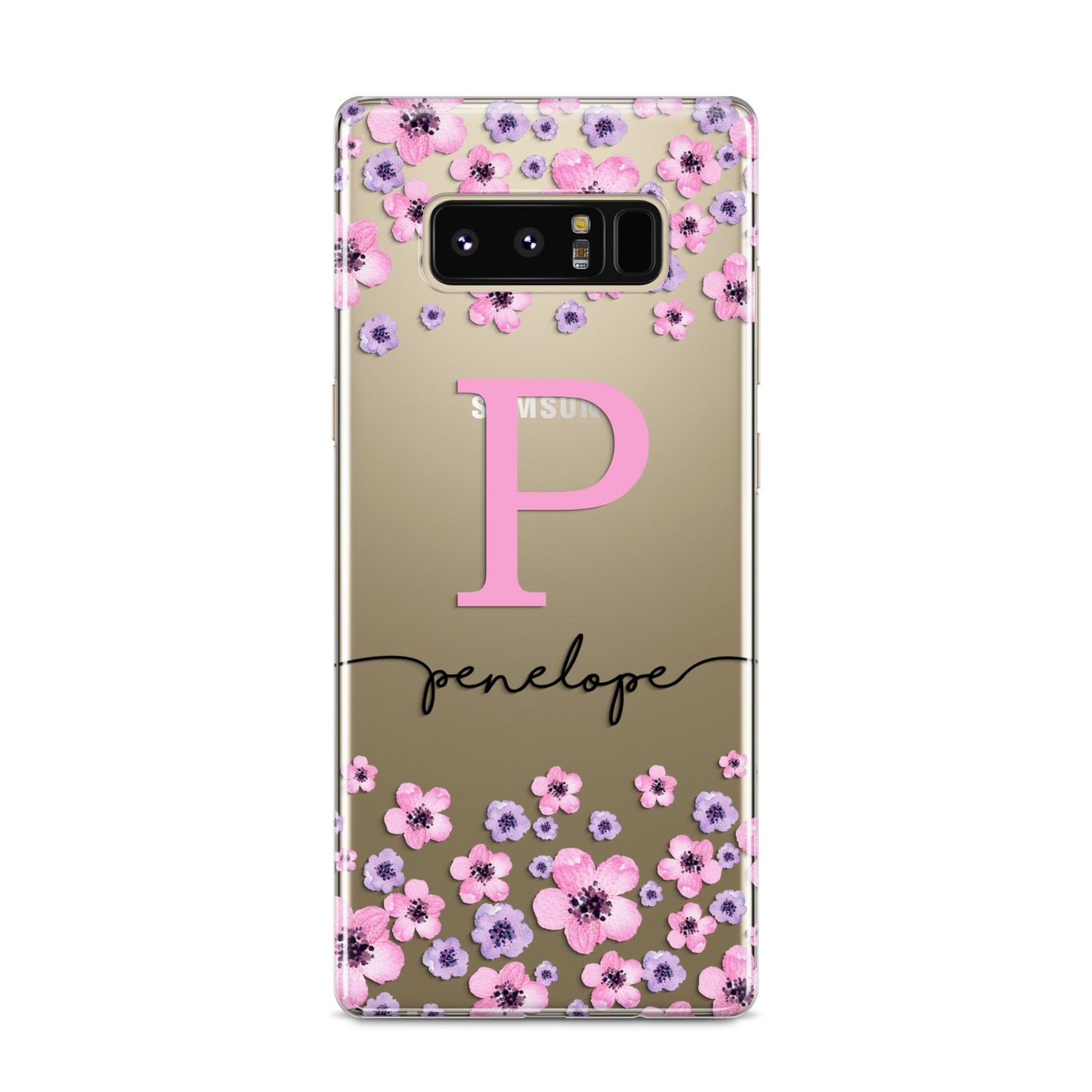 Personalised Pink Floral Samsung Galaxy S8 Case