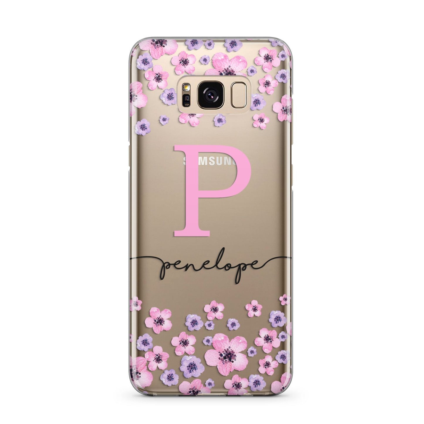 Personalised Pink Floral Samsung Galaxy S8 Plus Case