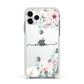 Personalised Pink Flower Name Apple iPhone 11 Pro in Silver with White Impact Case