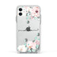 Personalised Pink Flower Name Apple iPhone 11 in White with White Impact Case