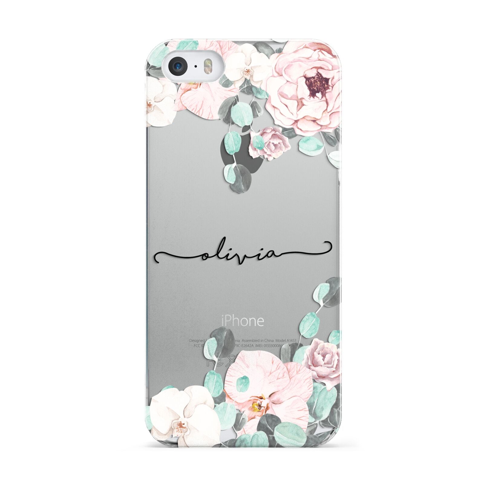 Personalised Pink Flower Name Apple iPhone 5 Case