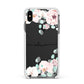 Personalised Pink Flower Name Apple iPhone Xs Max Impact Case White Edge on Black Phone