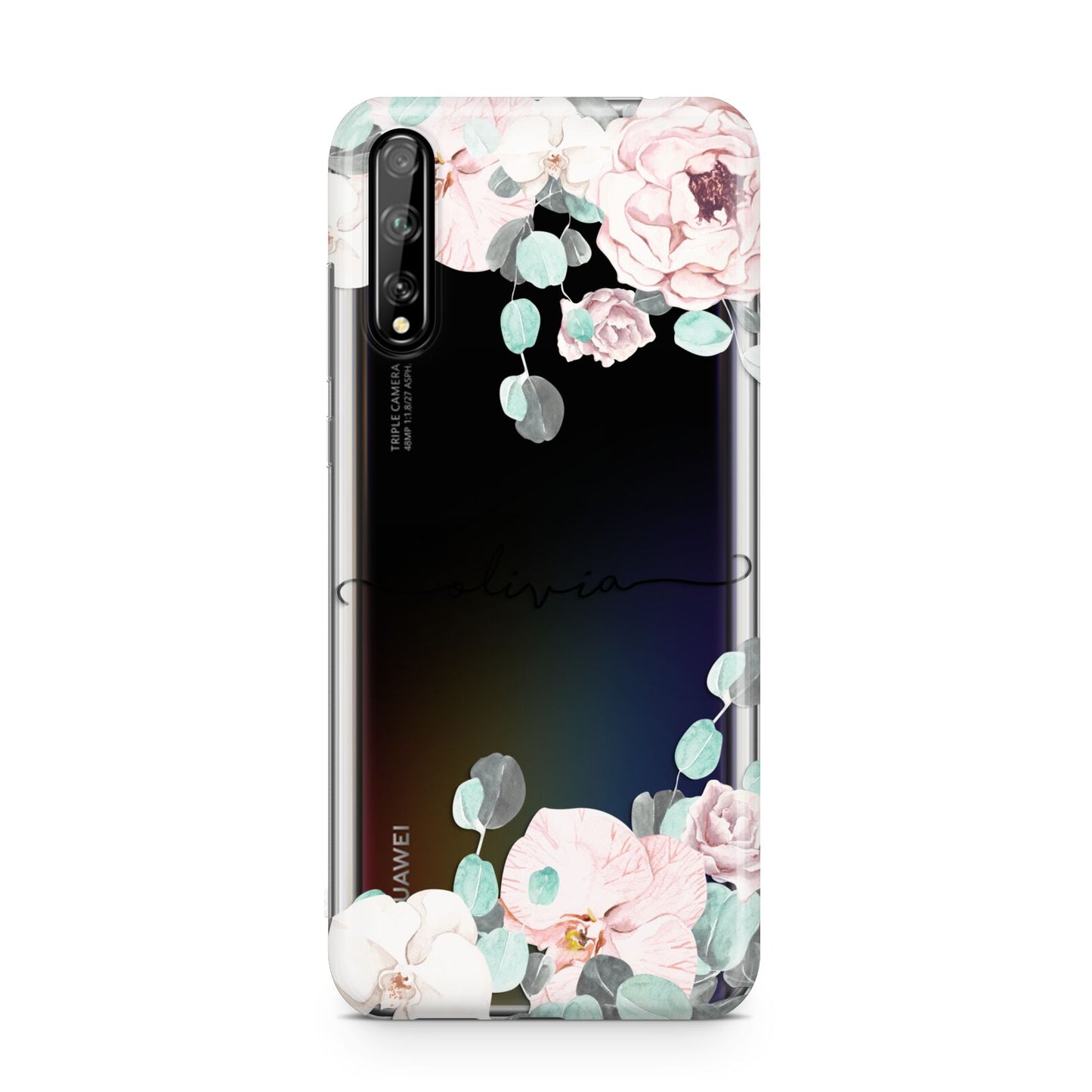 Personalised Pink Flower Name Huawei Enjoy 10s Phone Case