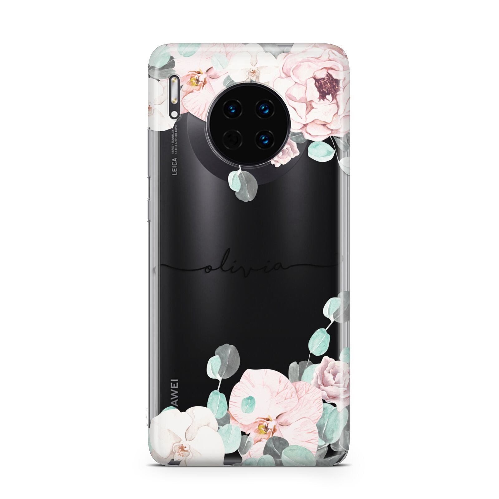 Personalised Pink Flower Name Huawei Mate 30