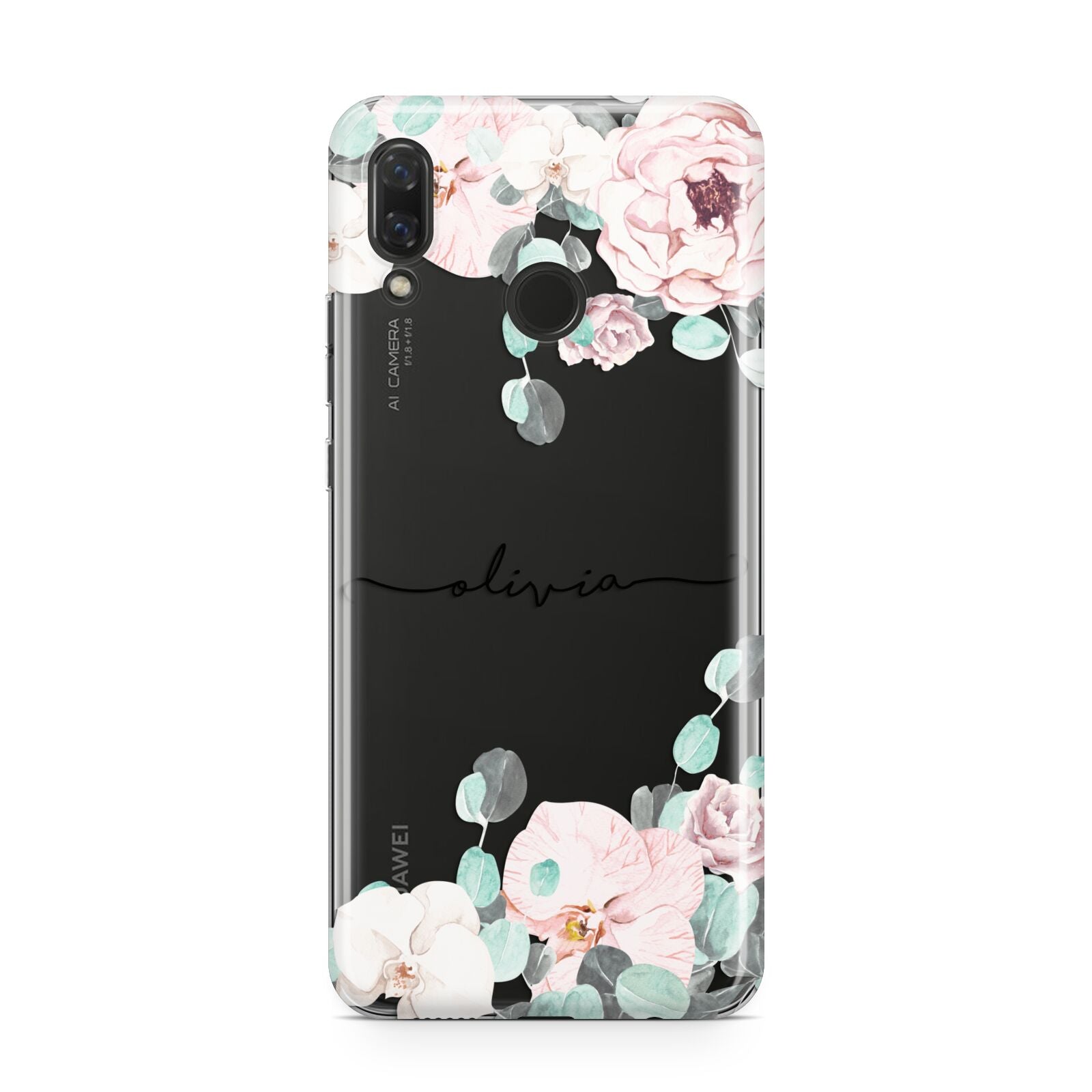 Personalised Pink Flower Name Huawei Nova 3 Phone Case